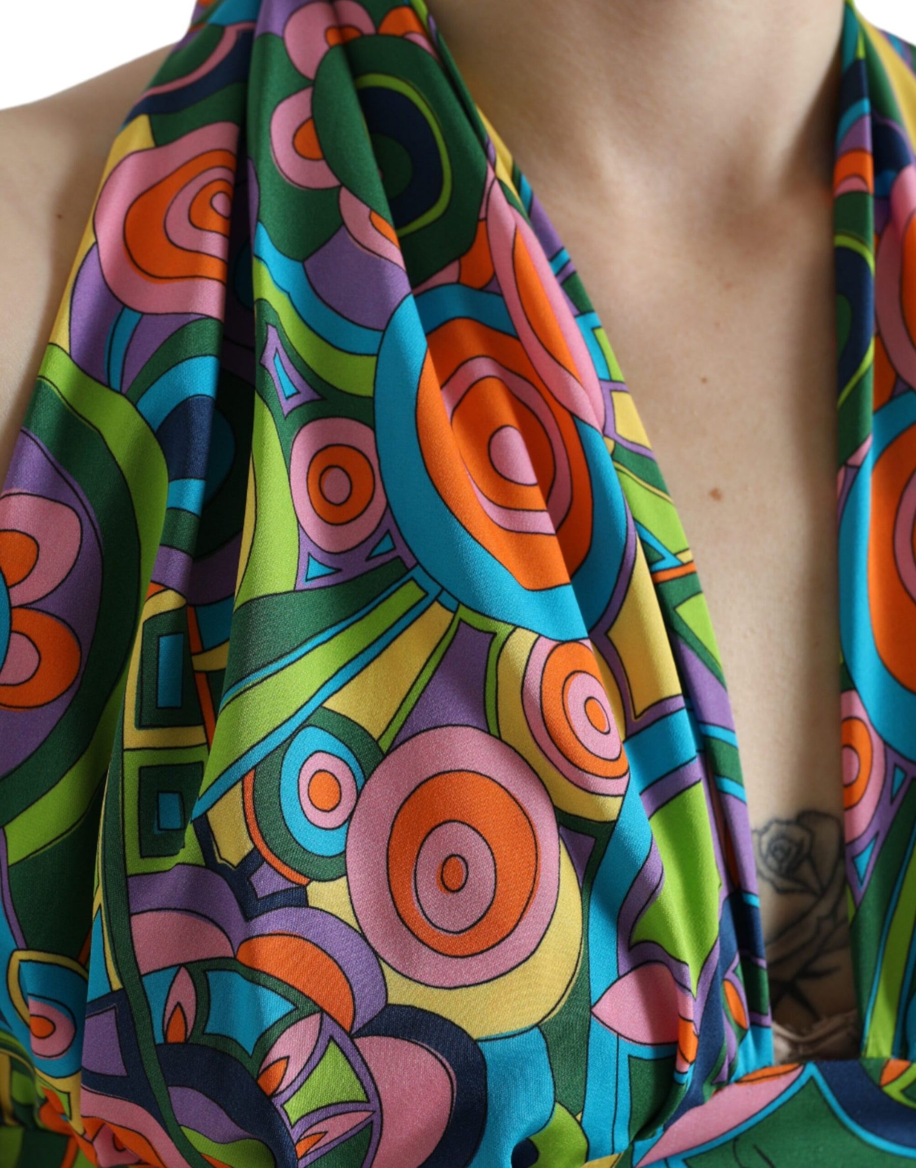 Dolce & Gabbana Multicolor Halter Sleeveless Cropped Tank Top | Regal Royce