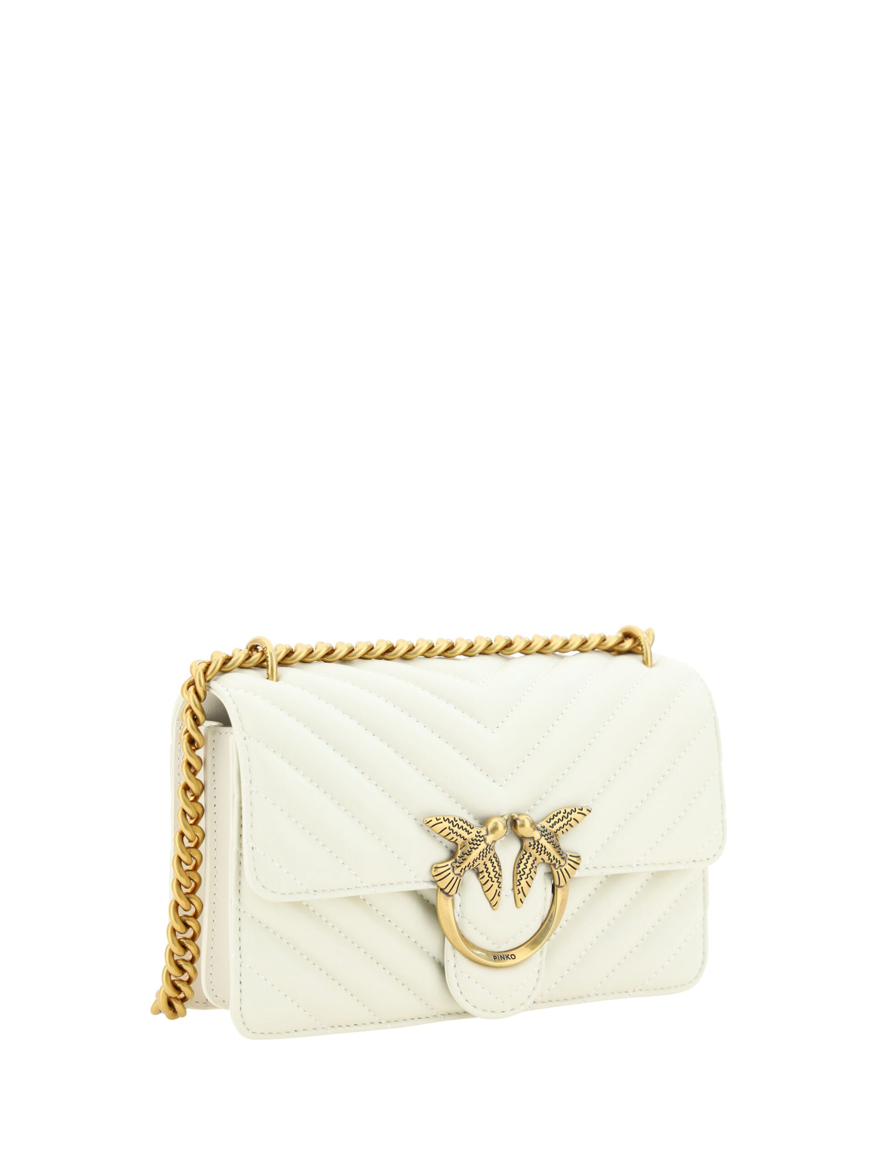 PINKO White Leather Love One Mini Shoulder Bag | Regal Royce