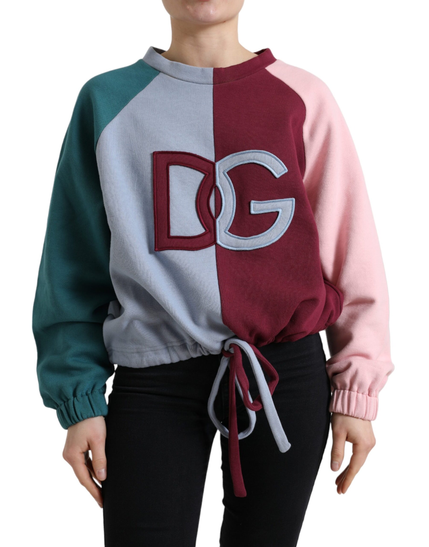 Dolce & Gabbana Multicolor Cotton Crew Neck Pullover Sweater | Regal Royce