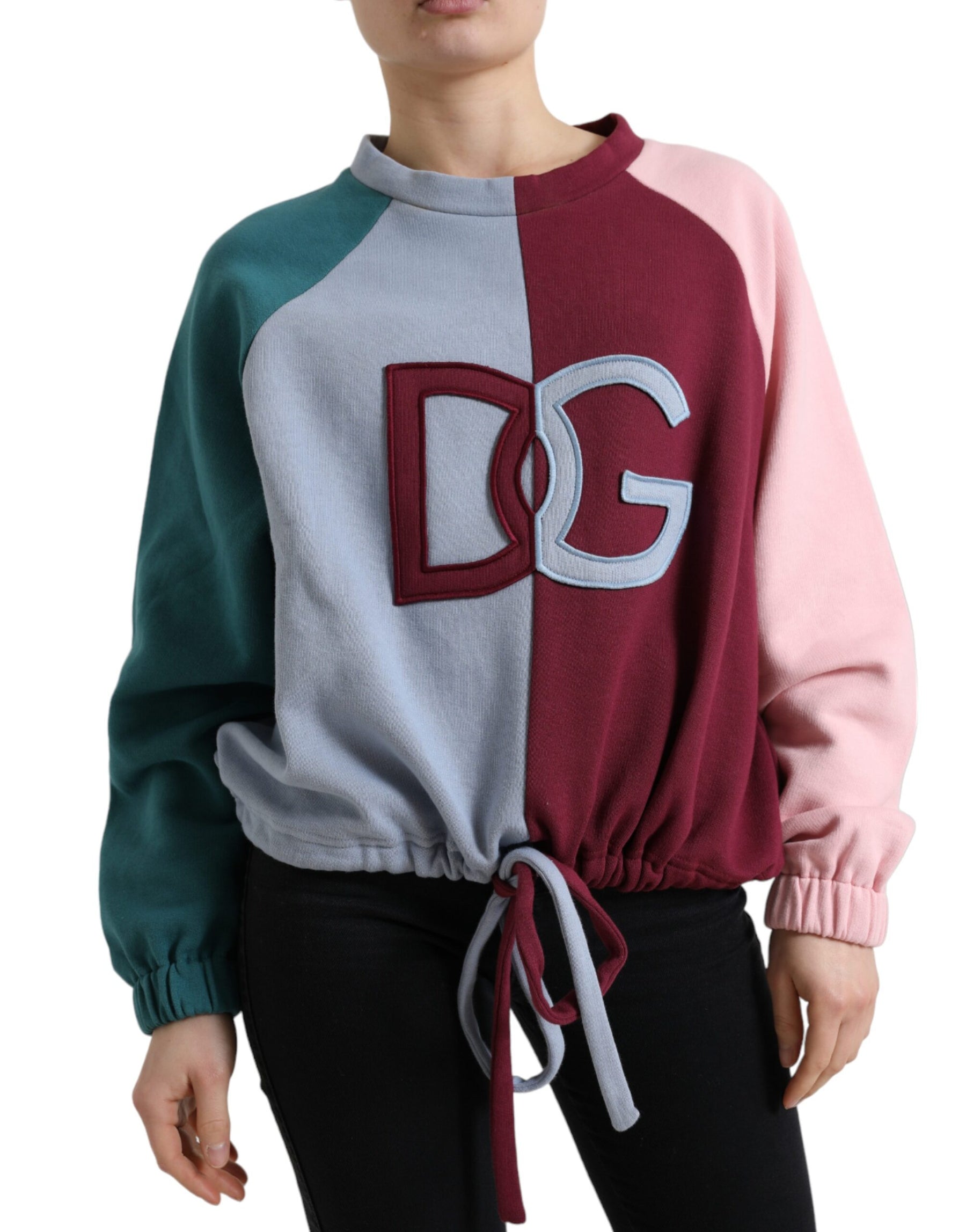 Dolce & Gabbana Multicolor Cotton Crew Neck Pullover Sweater | Regal Royce