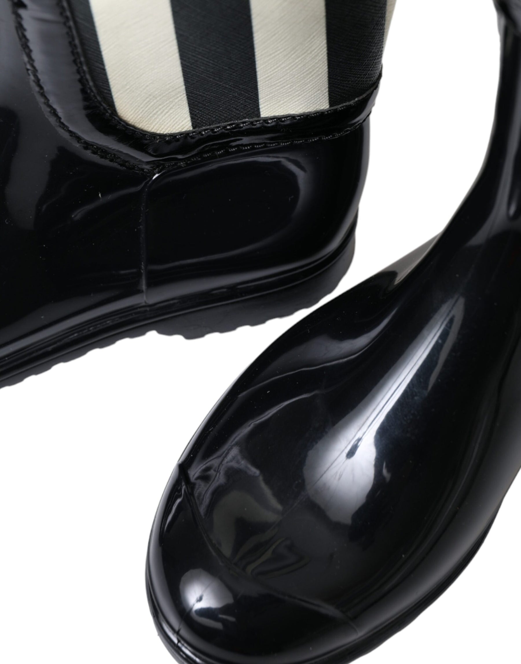 Dolce & Gabbana Black Rubber Knee High Flat Boots Shoes | Regal Royce
