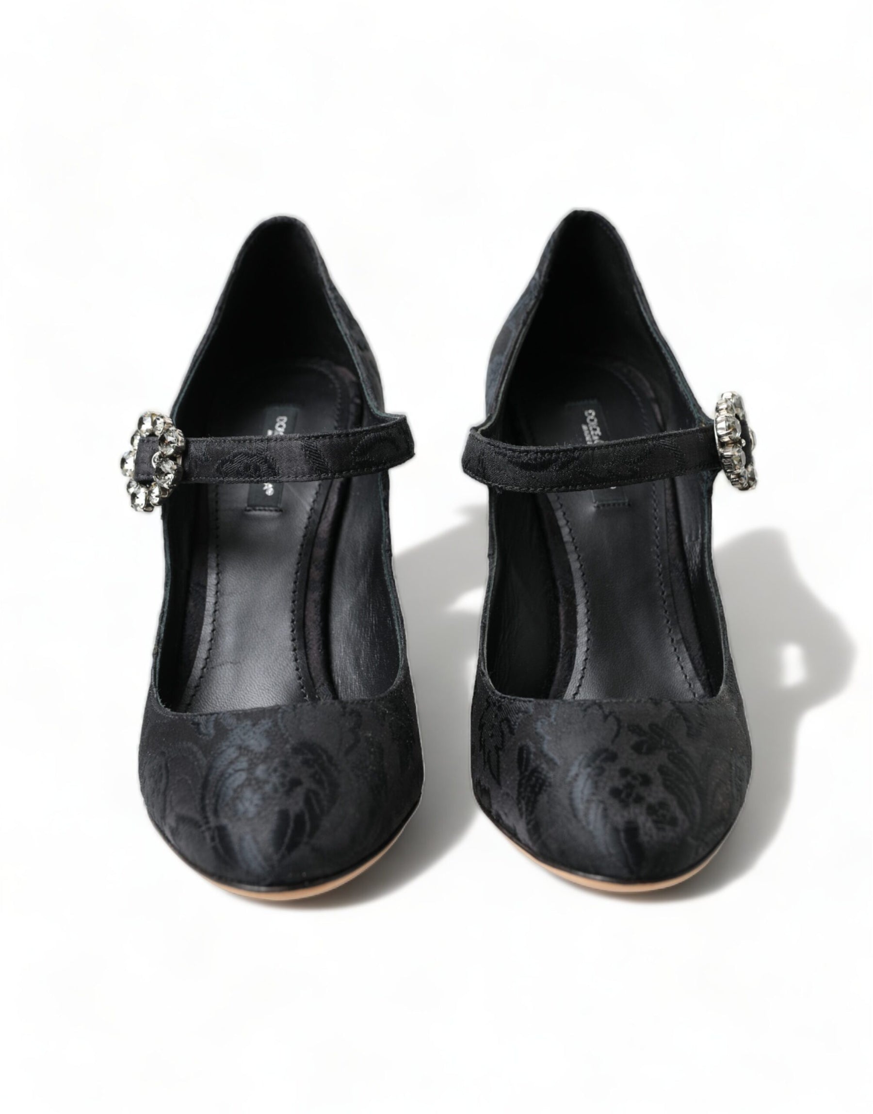 Dolce & Gabbana Black Brocade Mary Janes Heels Pumps Shoes | Regal Royce