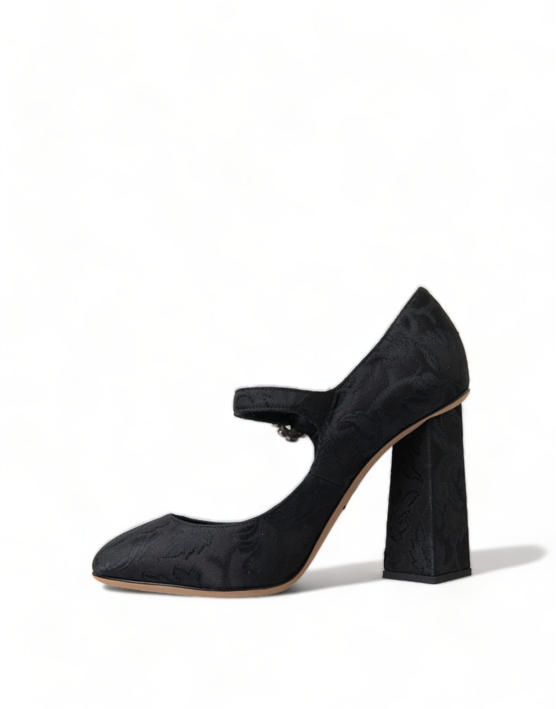 Dolce & Gabbana Black Brocade Mary Janes Heels Pumps Shoes | Regal Royce
