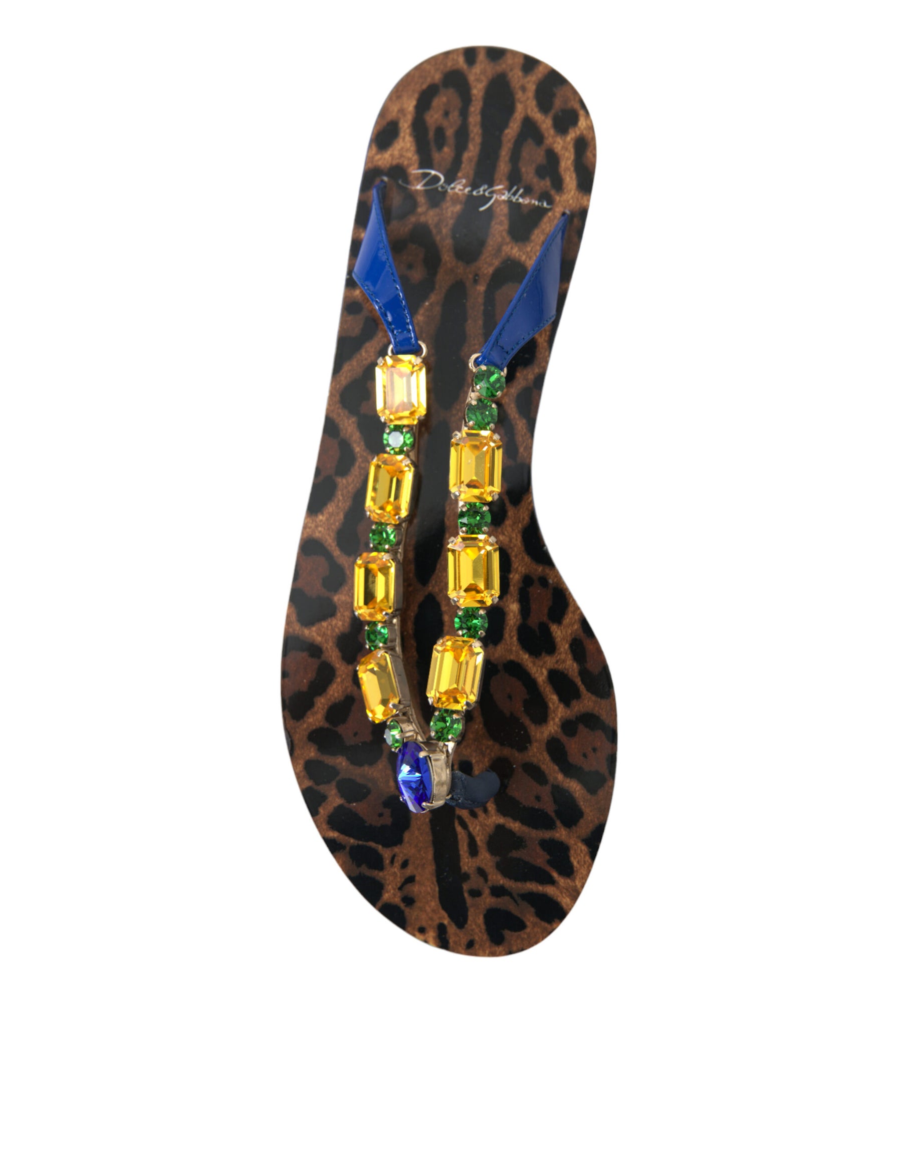 Dolce & Gabbana Blue Crystals Flats Sandals Beachwear Shoes | Regal Royce
