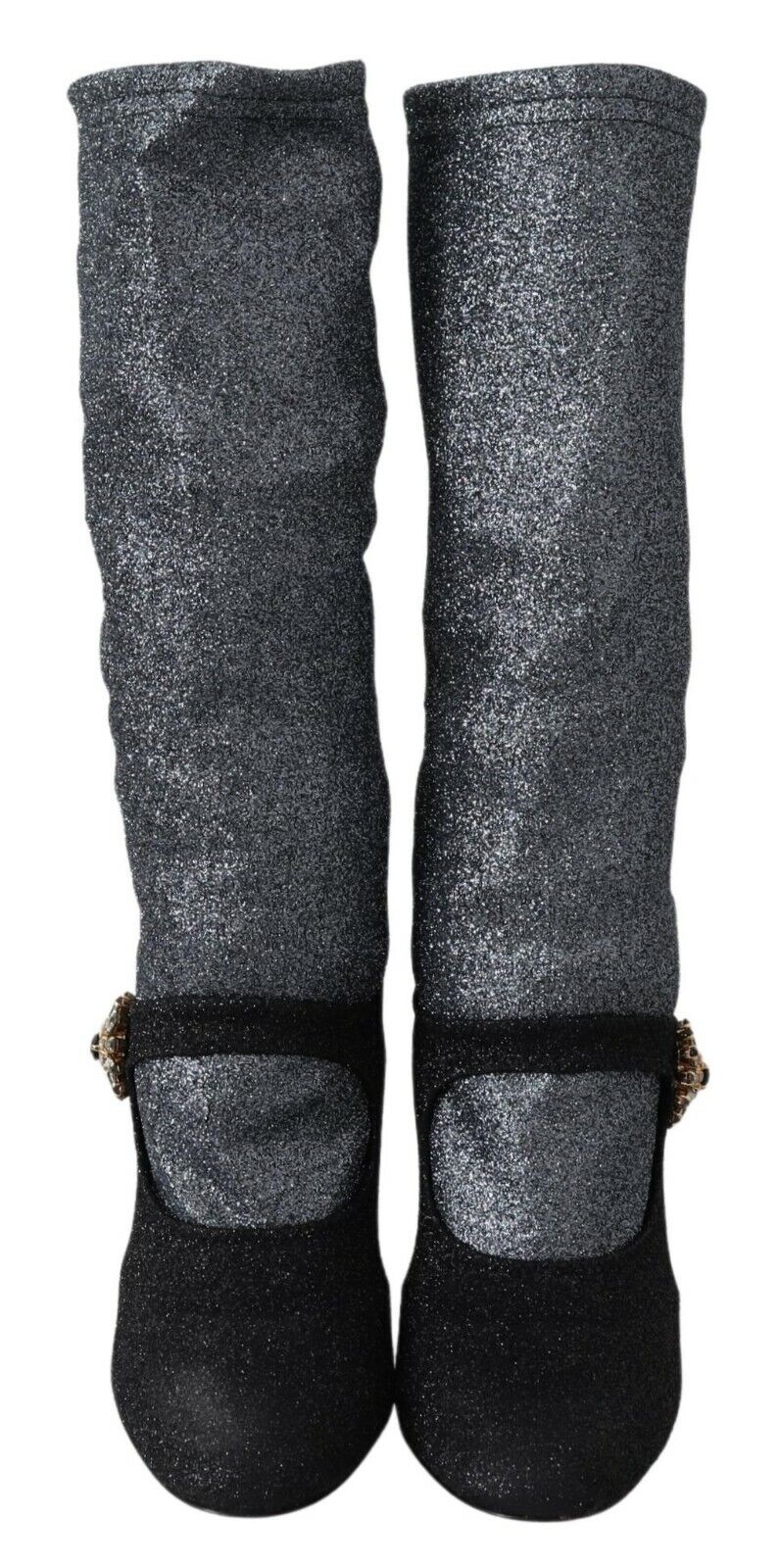 Dolce & Gabbana Black Crystal Mary Janes Booties Shoes | Regal Royce