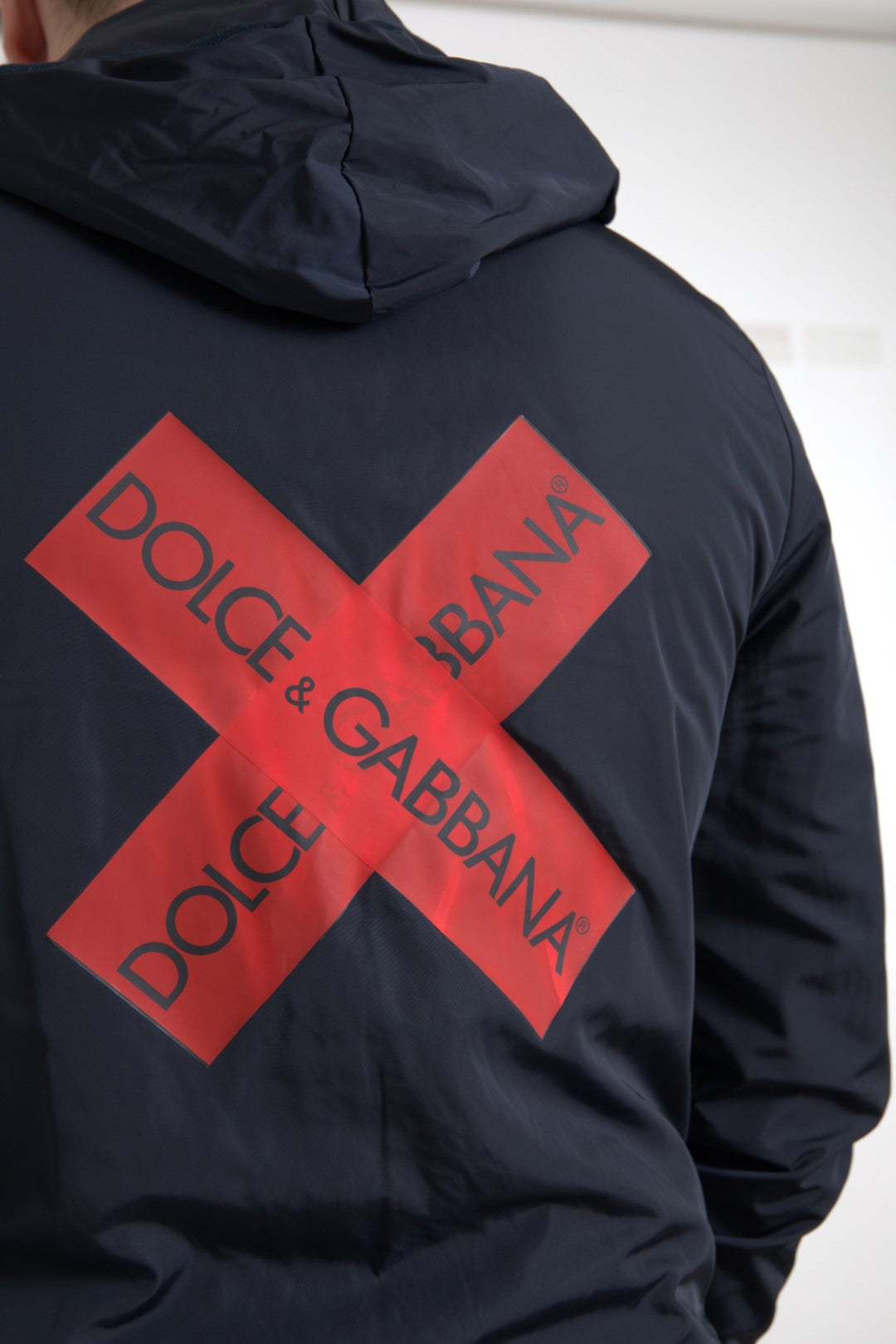 Dolce & Gabbana Blue Hooded Logo Polyester Full Zip Sweater | Regal Royce