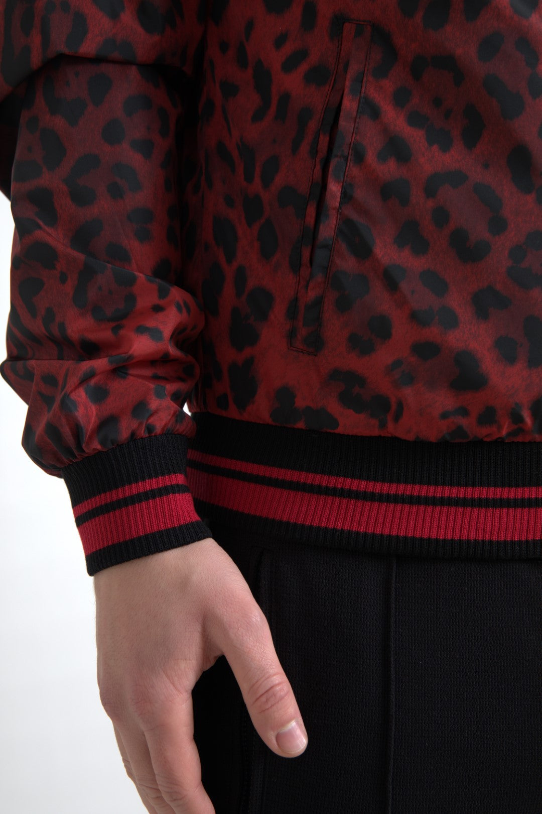 Dolce & Gabbana Red Leopard Bomber Short Coat Jacket | Regal Royce