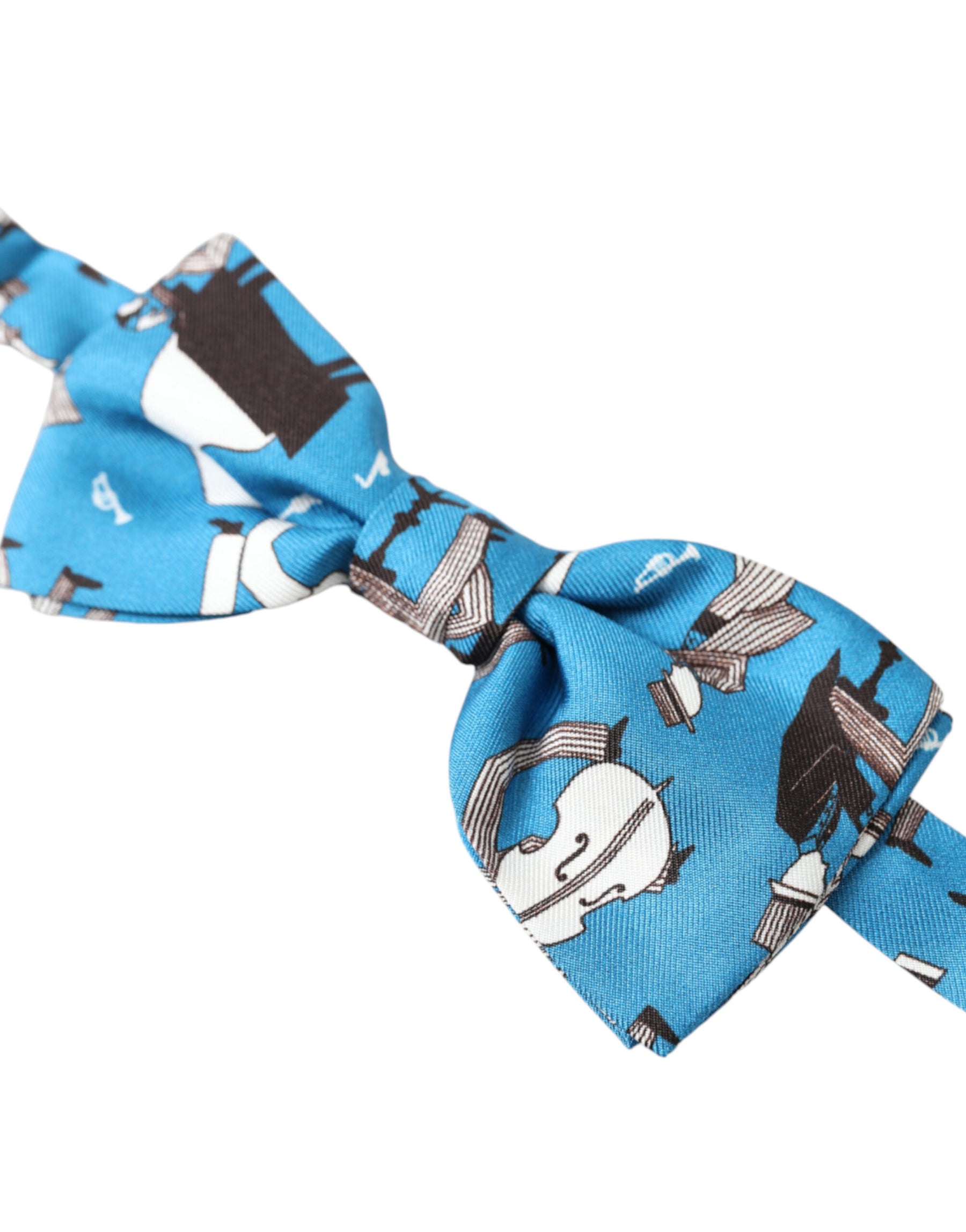 Dolce & Gabbana Blue Jazz Club Silk Adjustable Neck Papillon Bow Tie | Regal Royce