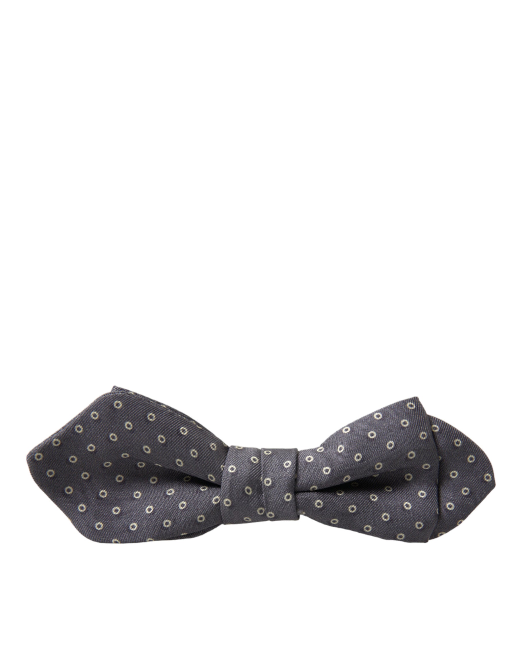 Dolce & Gabbana Gray Polka Dots Silk Adjustable Neck Papillon Bow Tie | Regal Royce