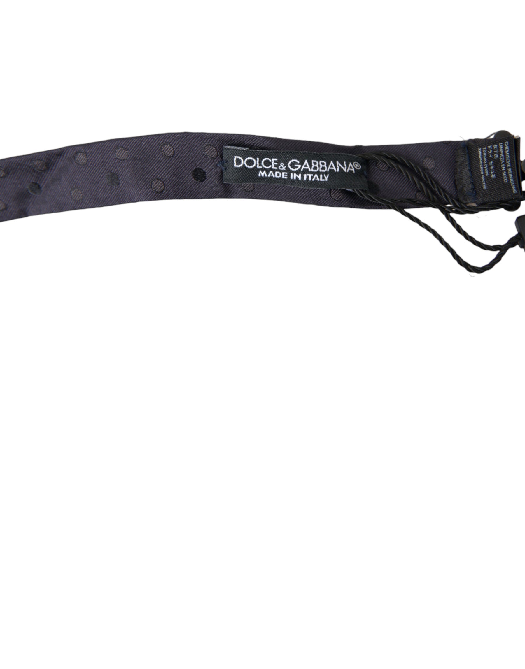 Dolce & Gabbana Blue Polka Dot Silk Adjustable Neck Men Papillon Bow Tie | Regal Royce