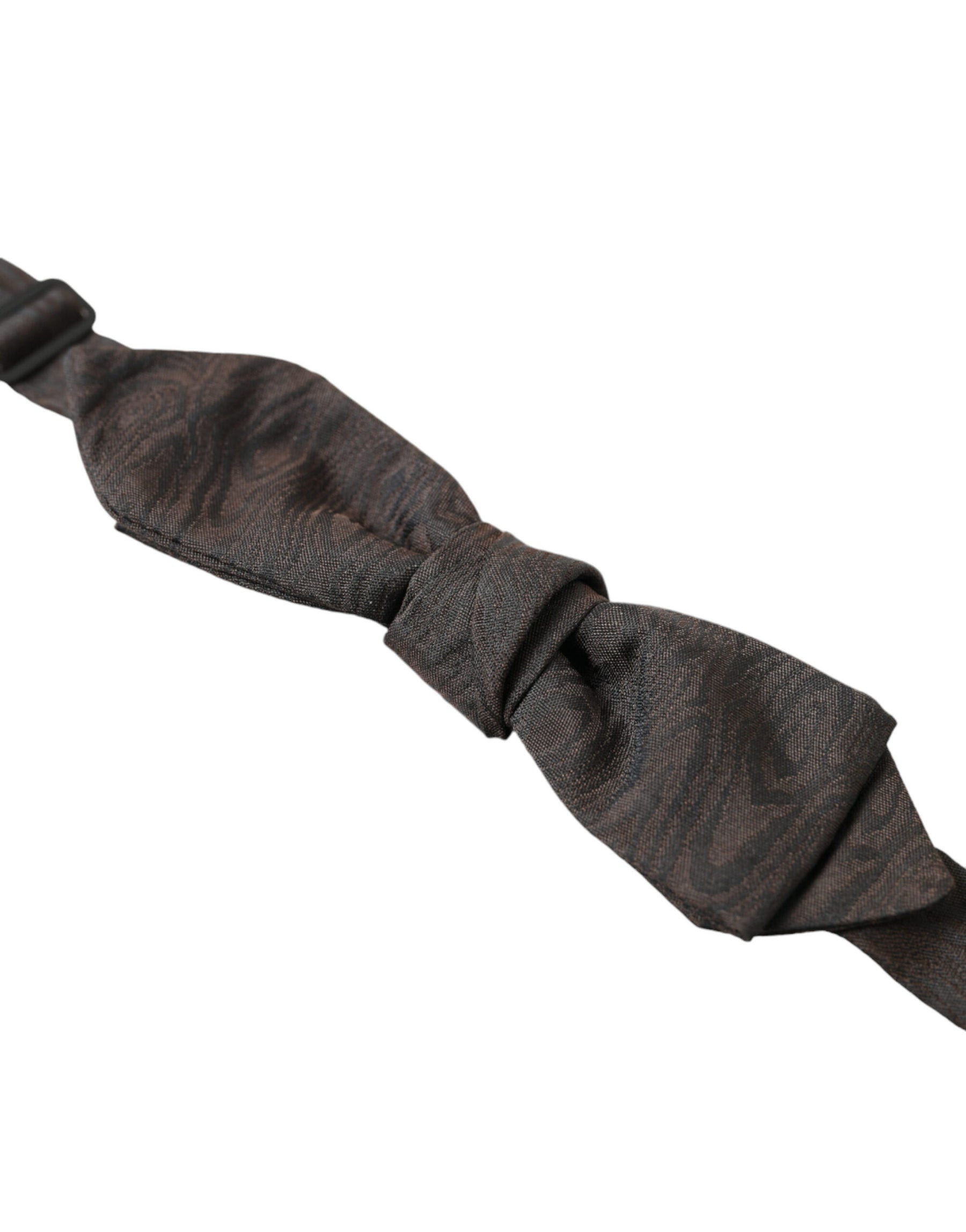 Dolce & Gabbana Brown Polyester Silk Adjustable Neck Men Papillon Bow Tie | Regal Royce