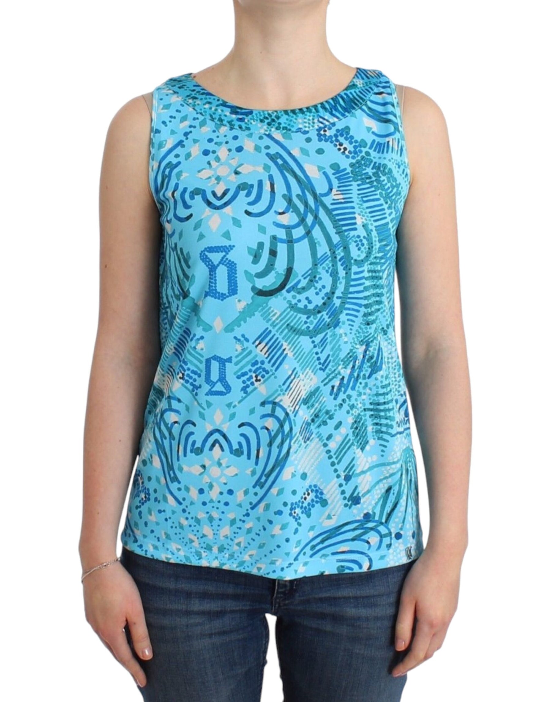 John Galliano Blue printed tank top | Regal Royce