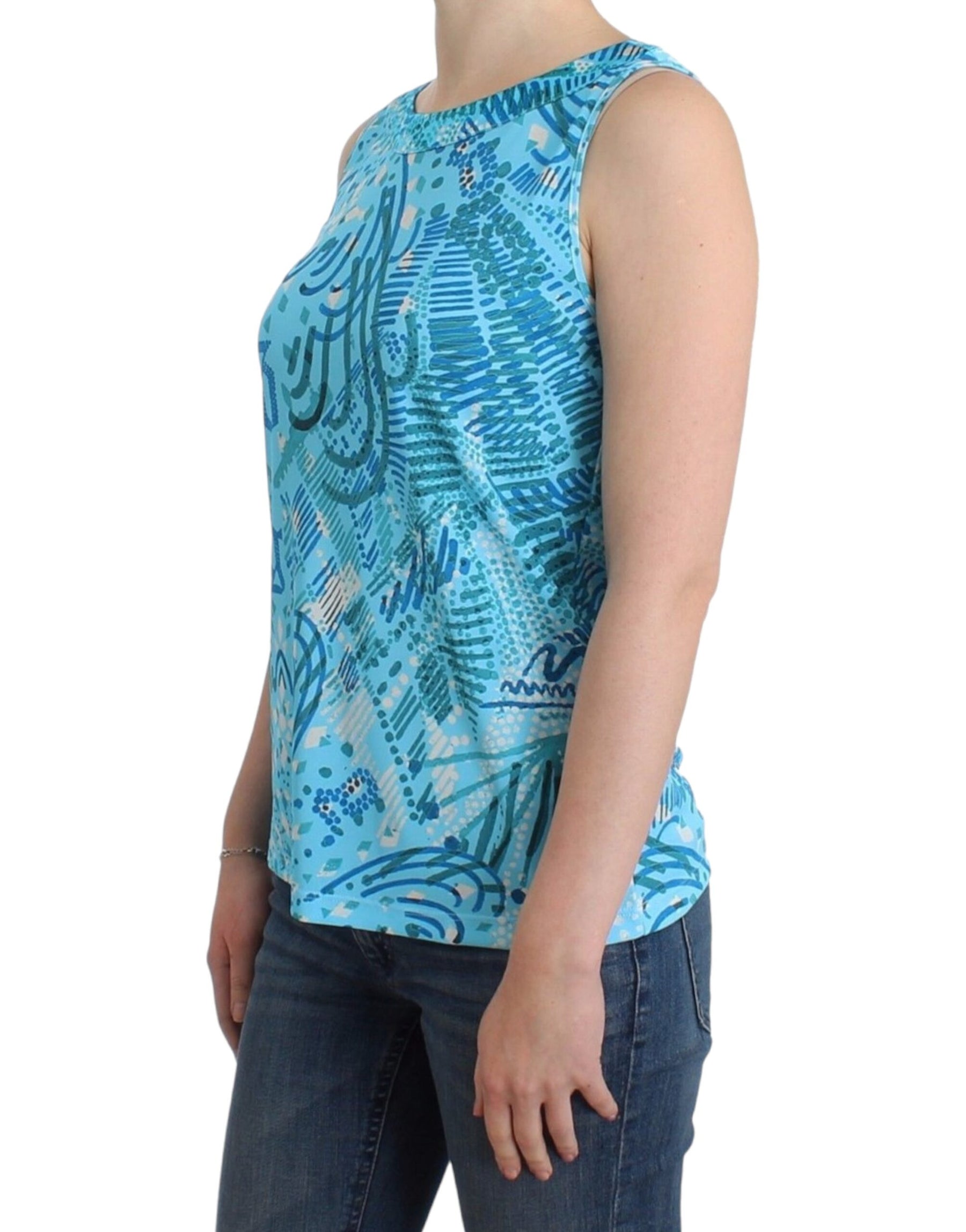 John Galliano Blue printed tank top | Regal Royce