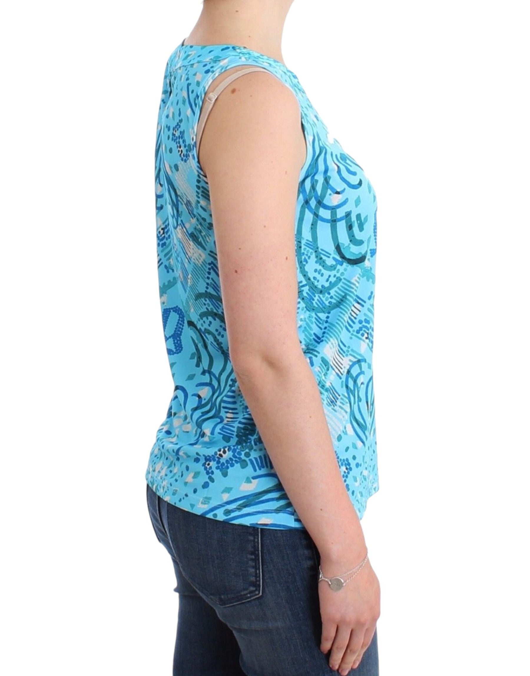 John Galliano Blue printed tank top | Regal Royce
