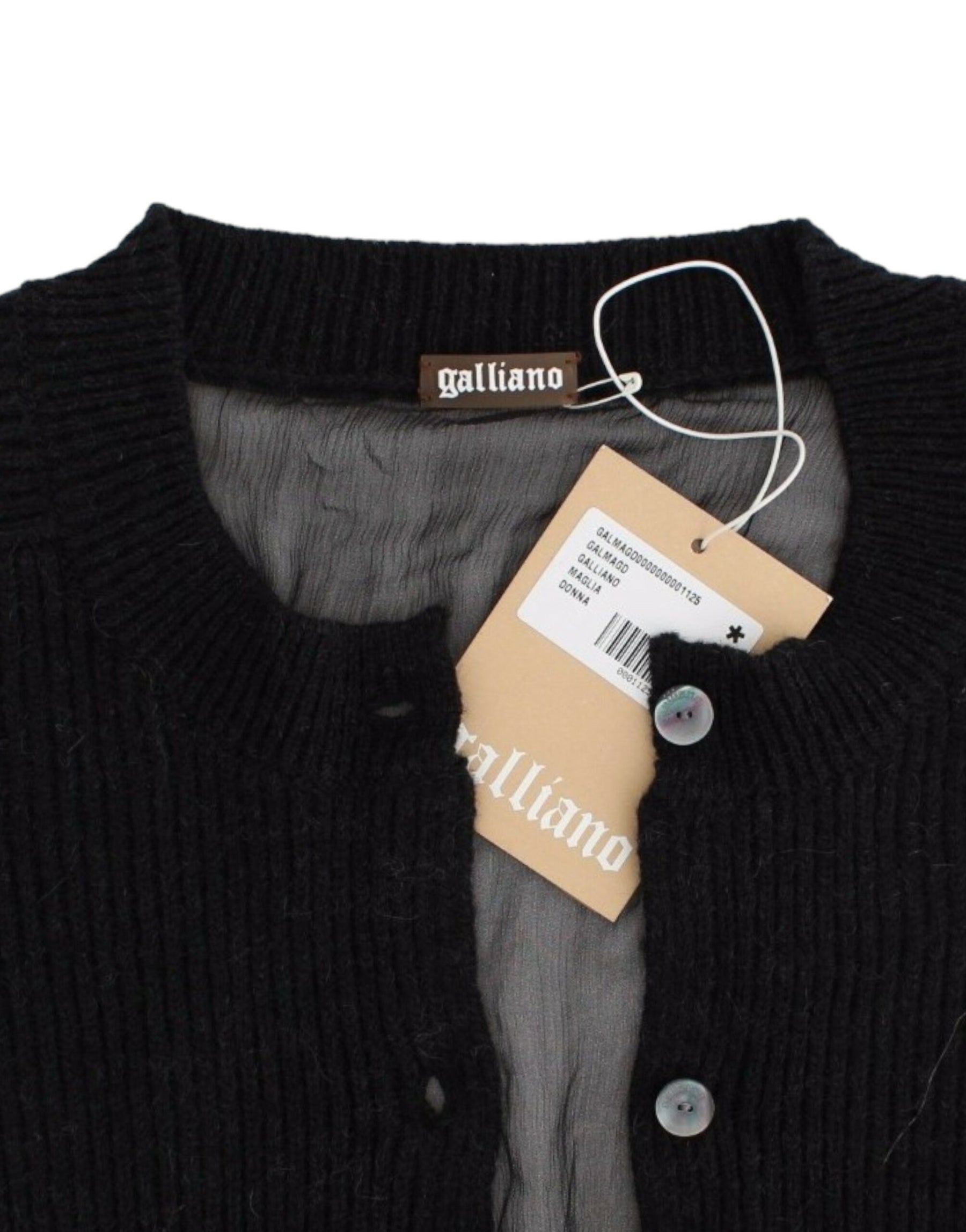 John Galliano Black wool cardigan | Regal Royce