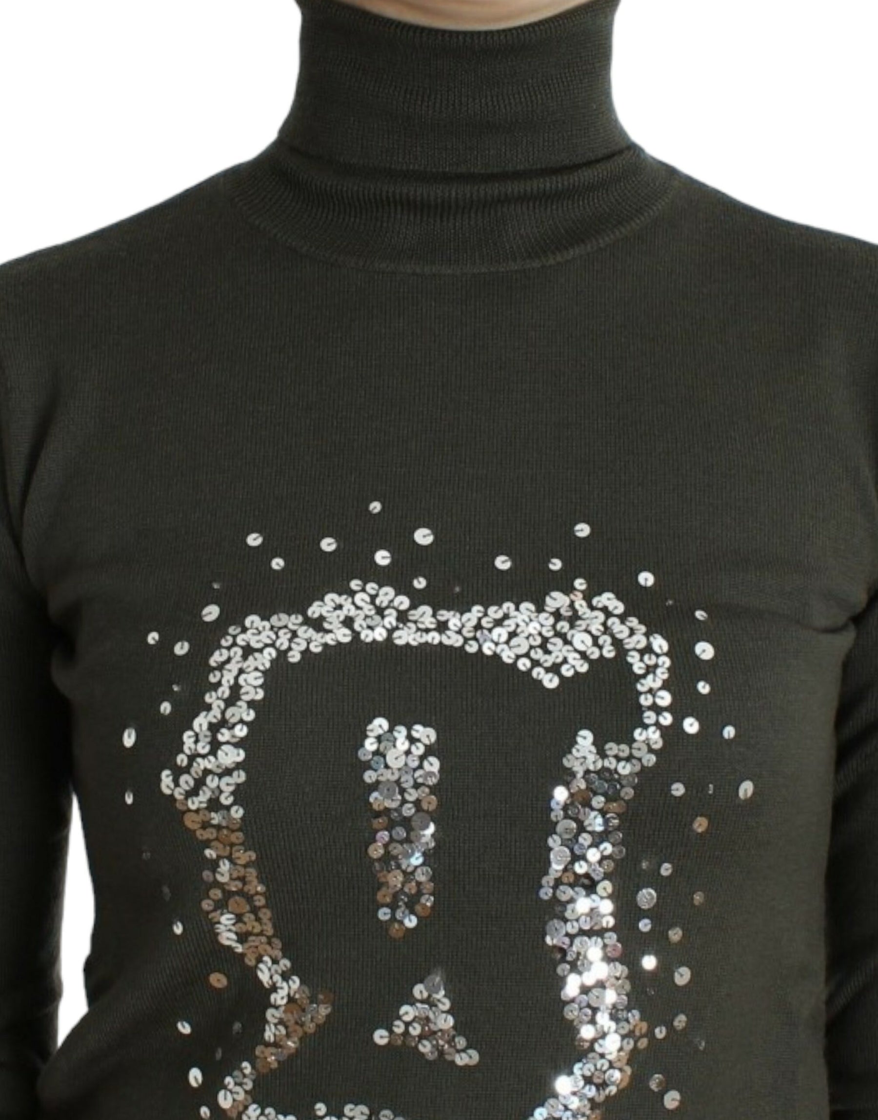 John Galliano Green wool turtleneck sweater | Regal Royce