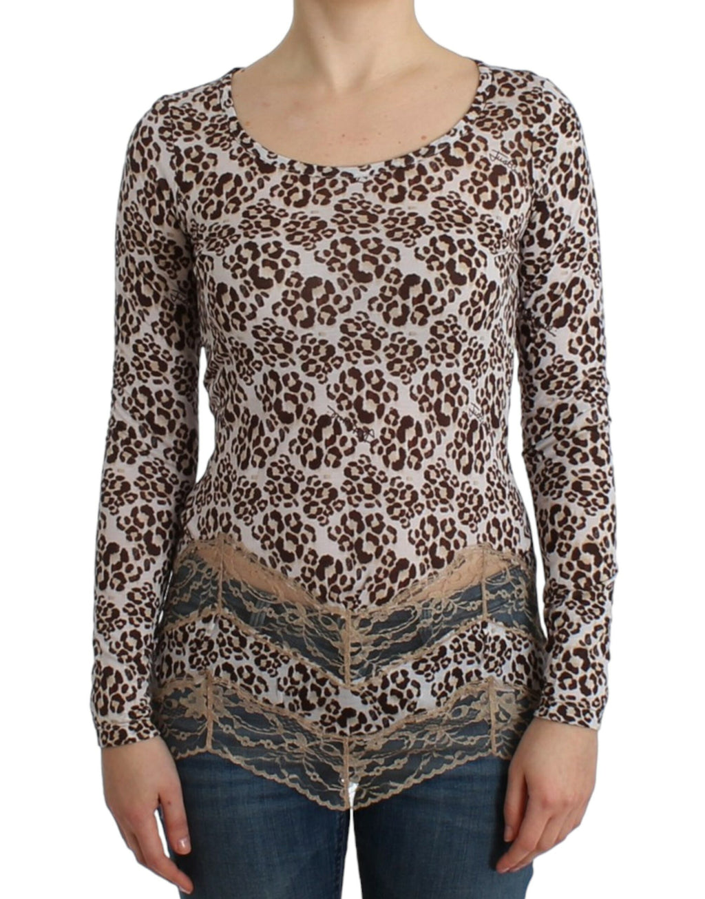 Cavalli Brown longsleeved lace top