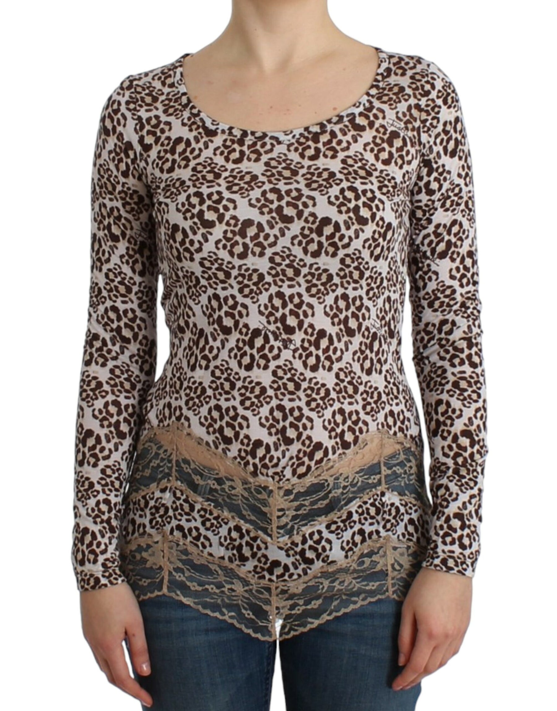 Cavalli Brown longsleeved lace top | Regal Royce