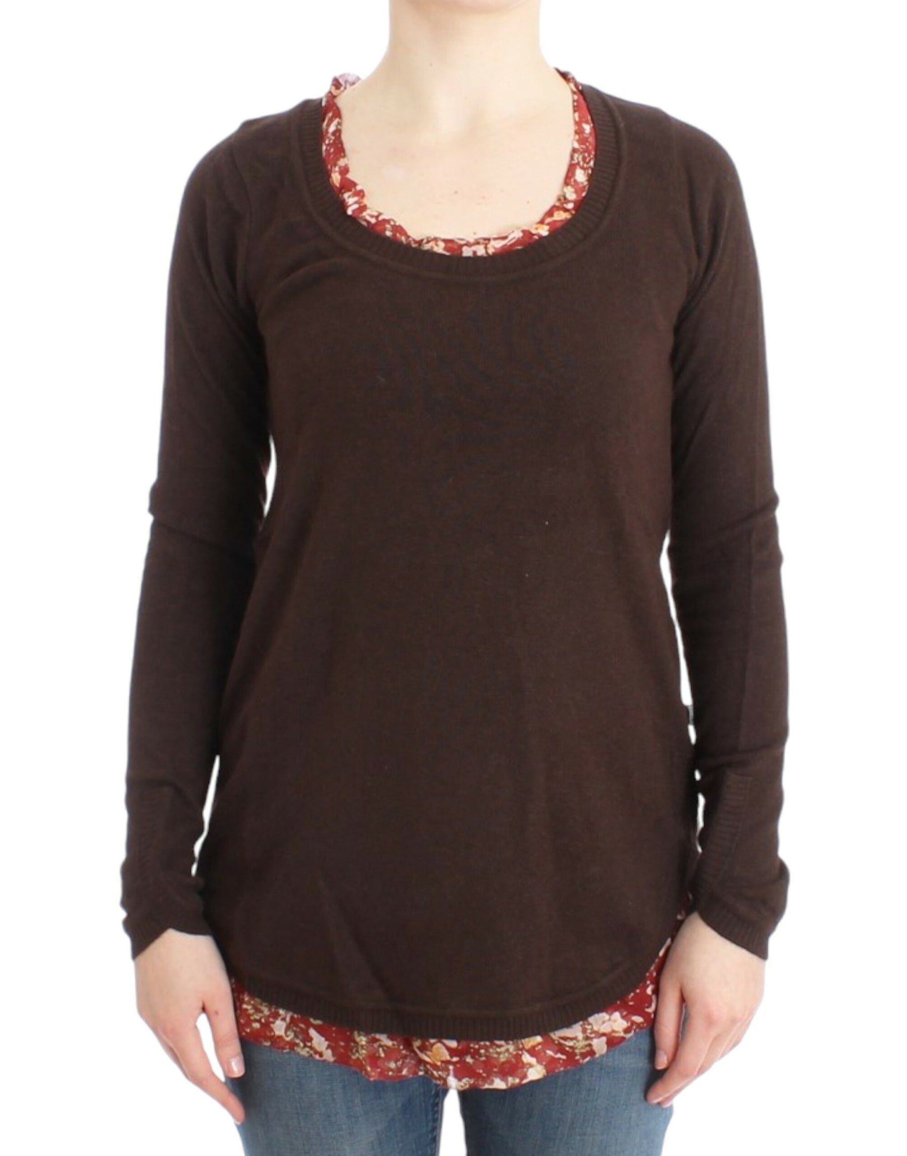 Cavalli Brown crewneck sweater | Regal Royce