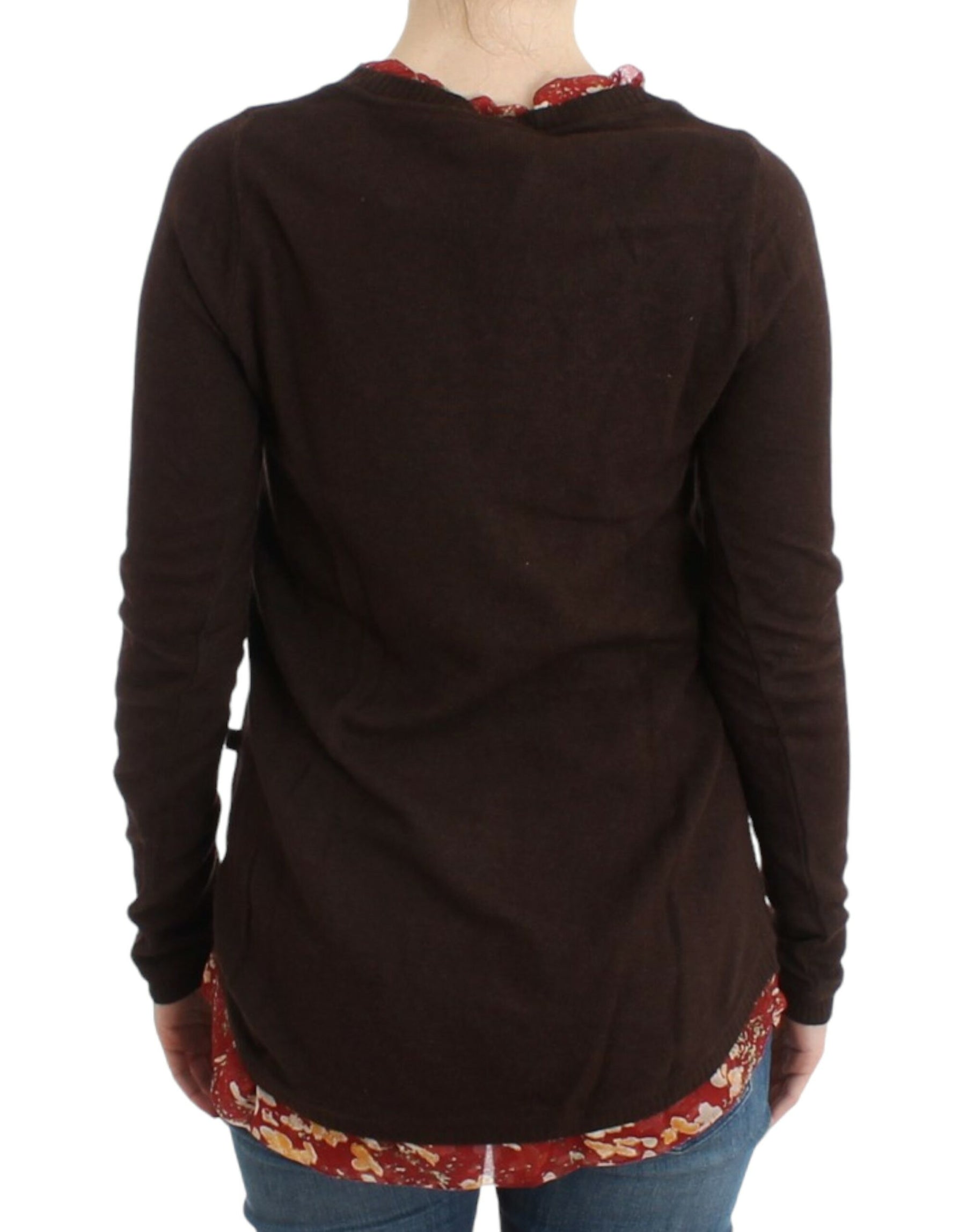 Cavalli Brown crewneck sweater | Regal Royce
