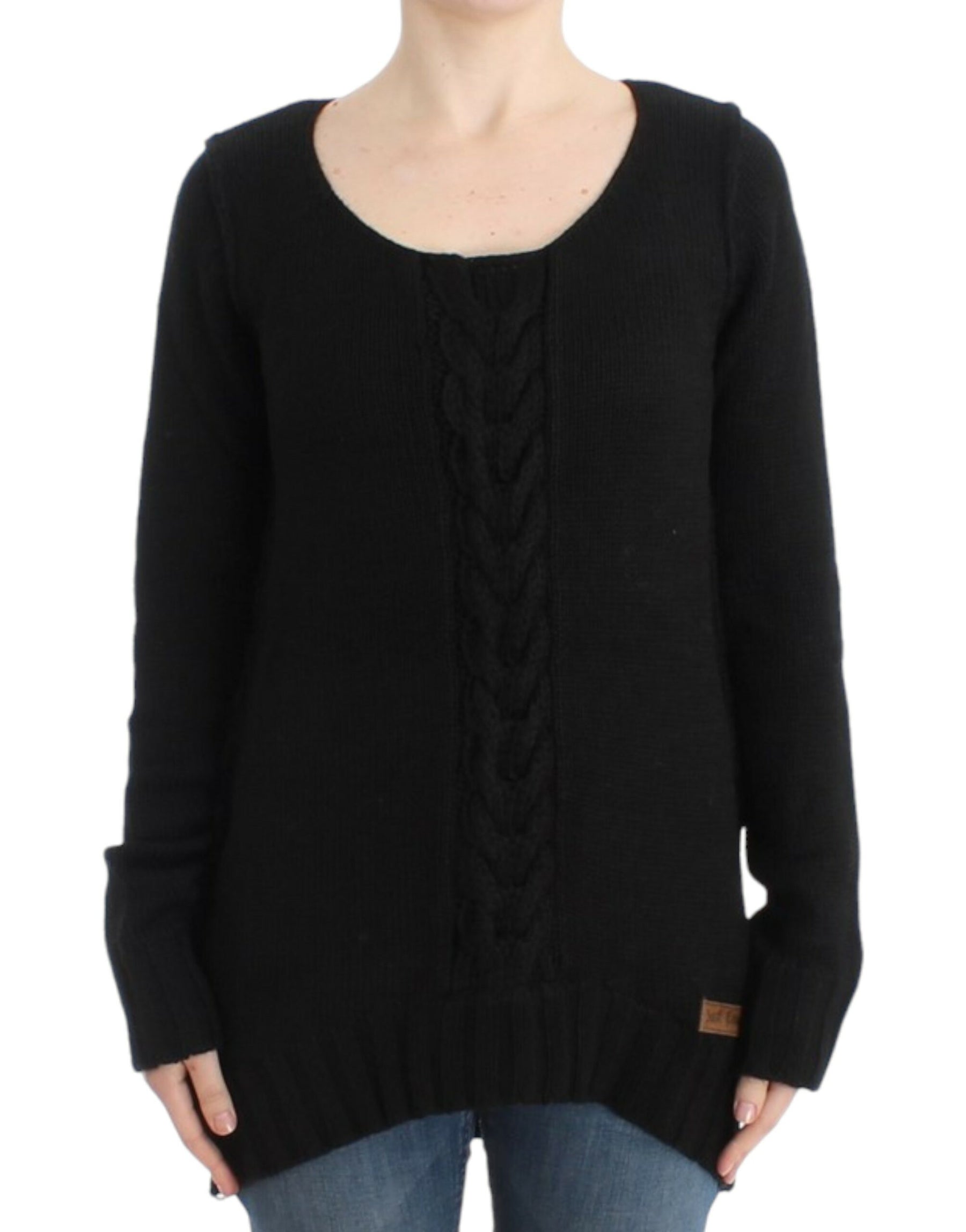 Cavalli Black knitted wool sweater | Regal Royce