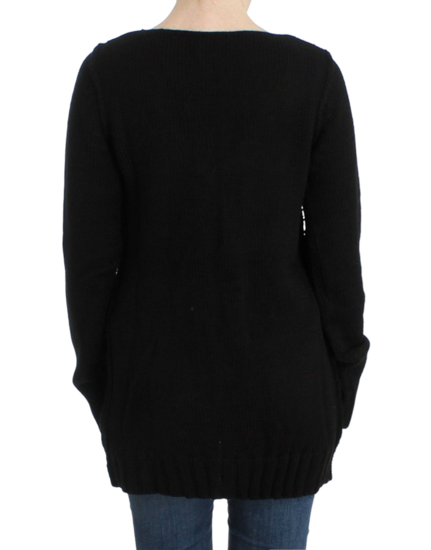 Cavalli Black knitted wool sweater | Regal Royce
