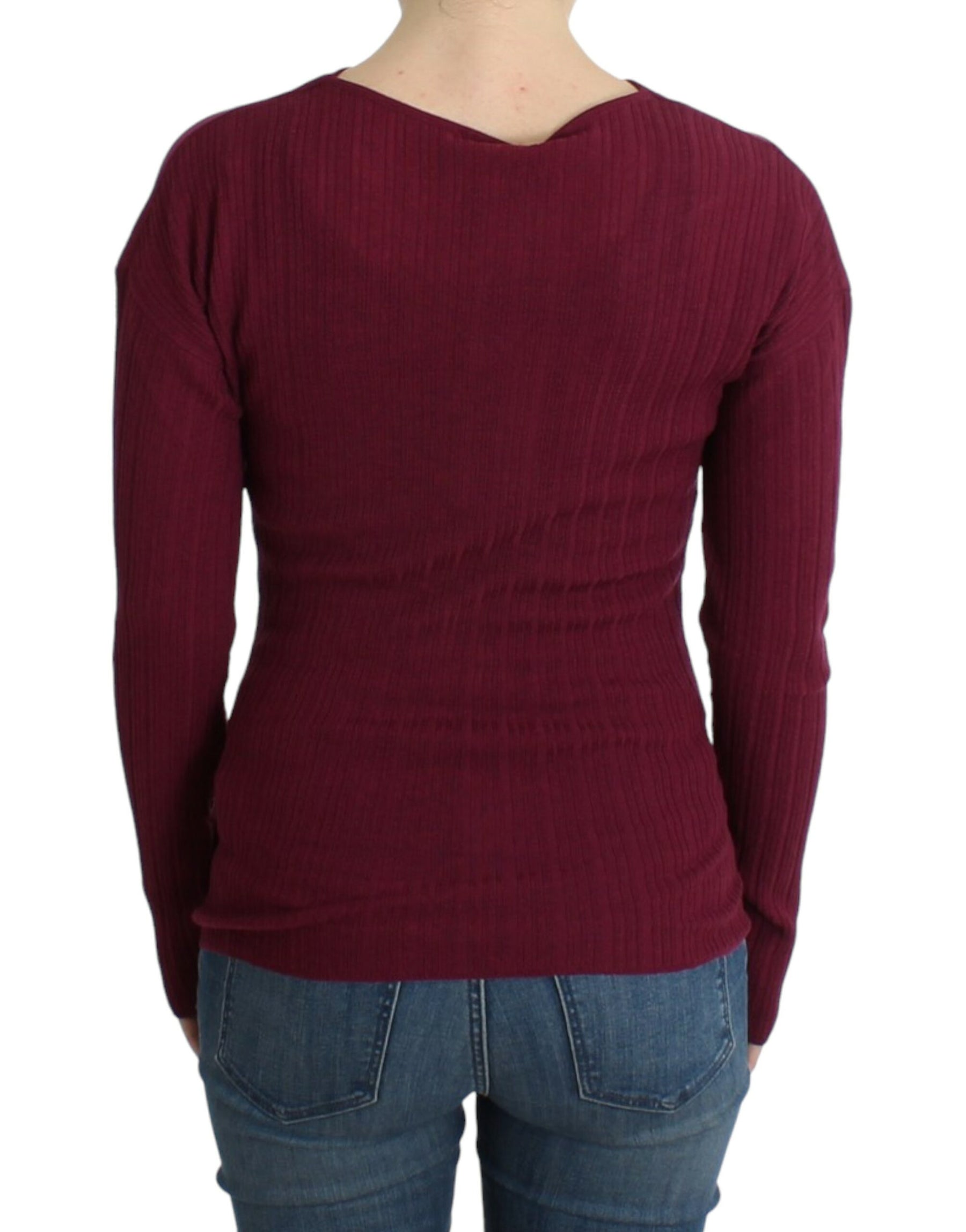 Cavalli Purple knitted wool sweater | Regal Royce