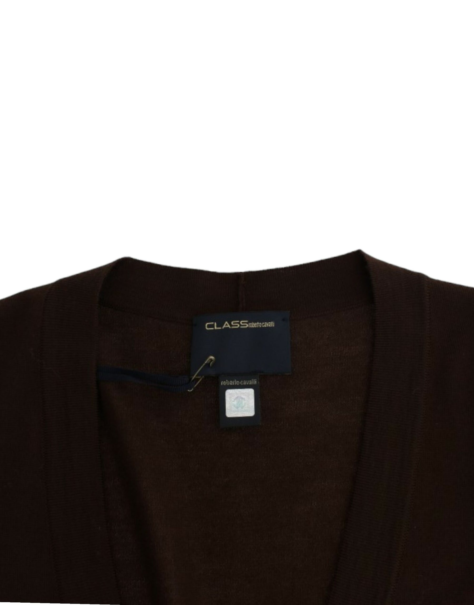 Cavalli Brown cropped wool cardigan | Regal Royce