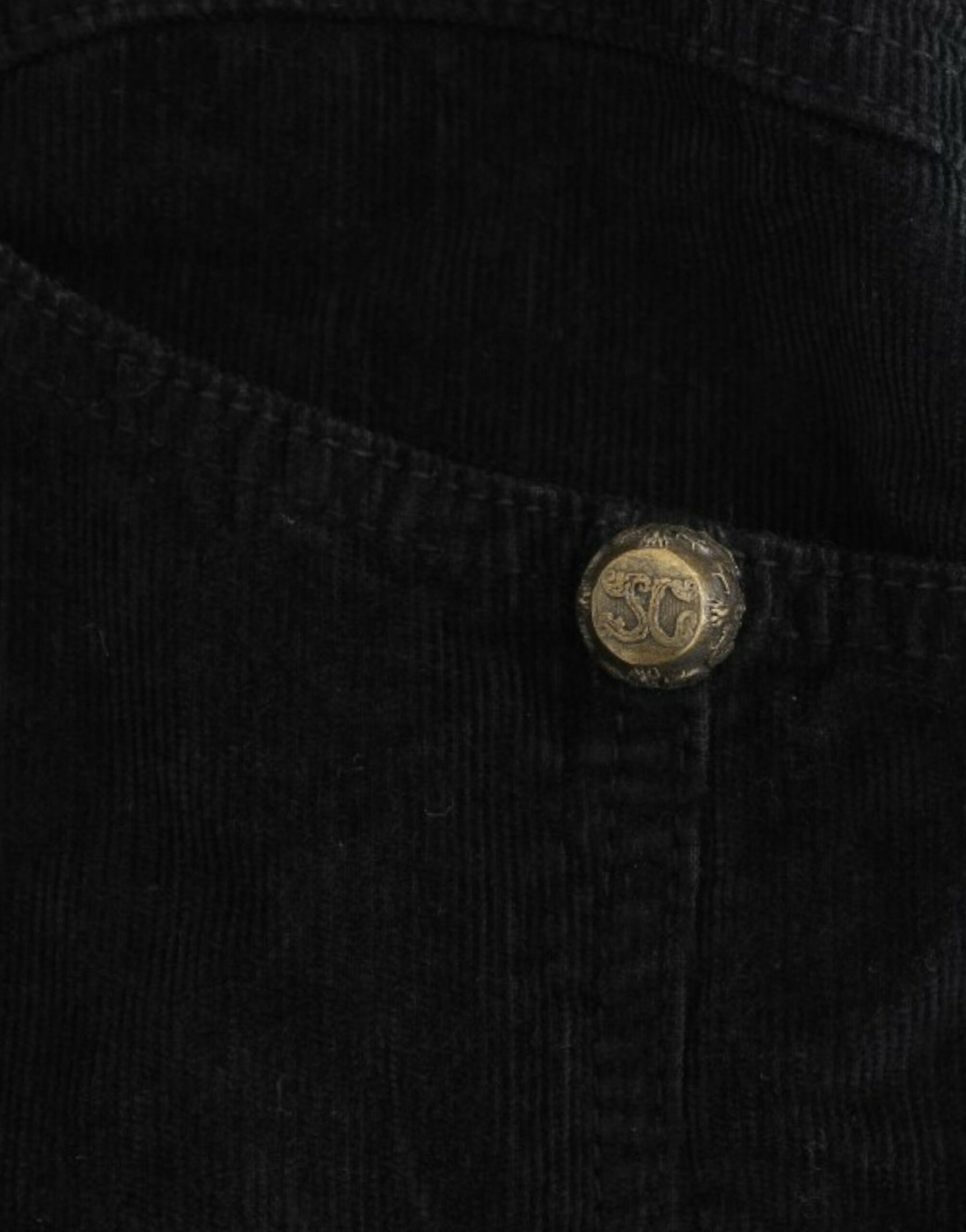 Cavalli Black Corduroy Pencil Skirt | Regal Royce