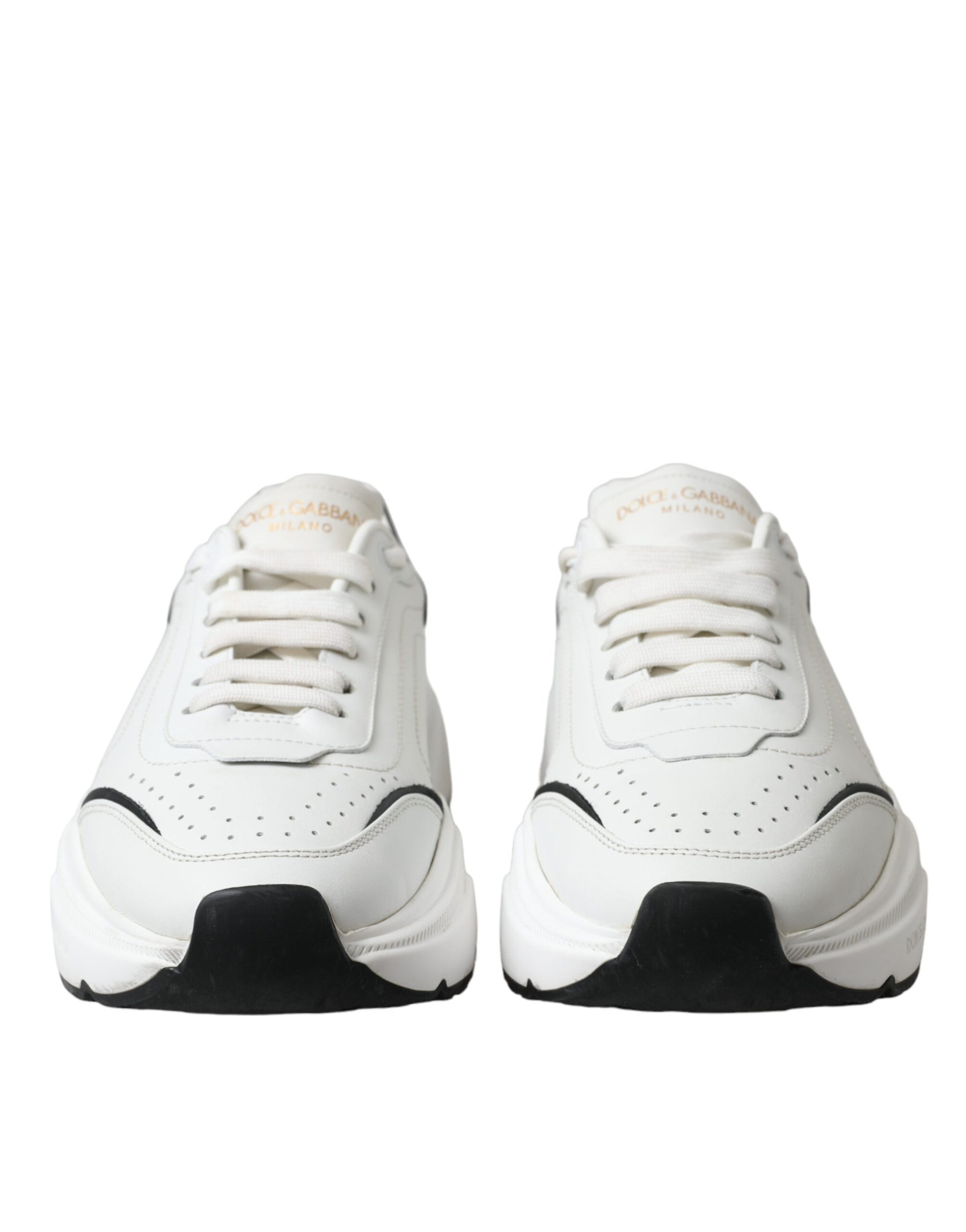 Dolce & Gabbana White Black Low Top Daymaster Sneakers Shoes | Regal Royce