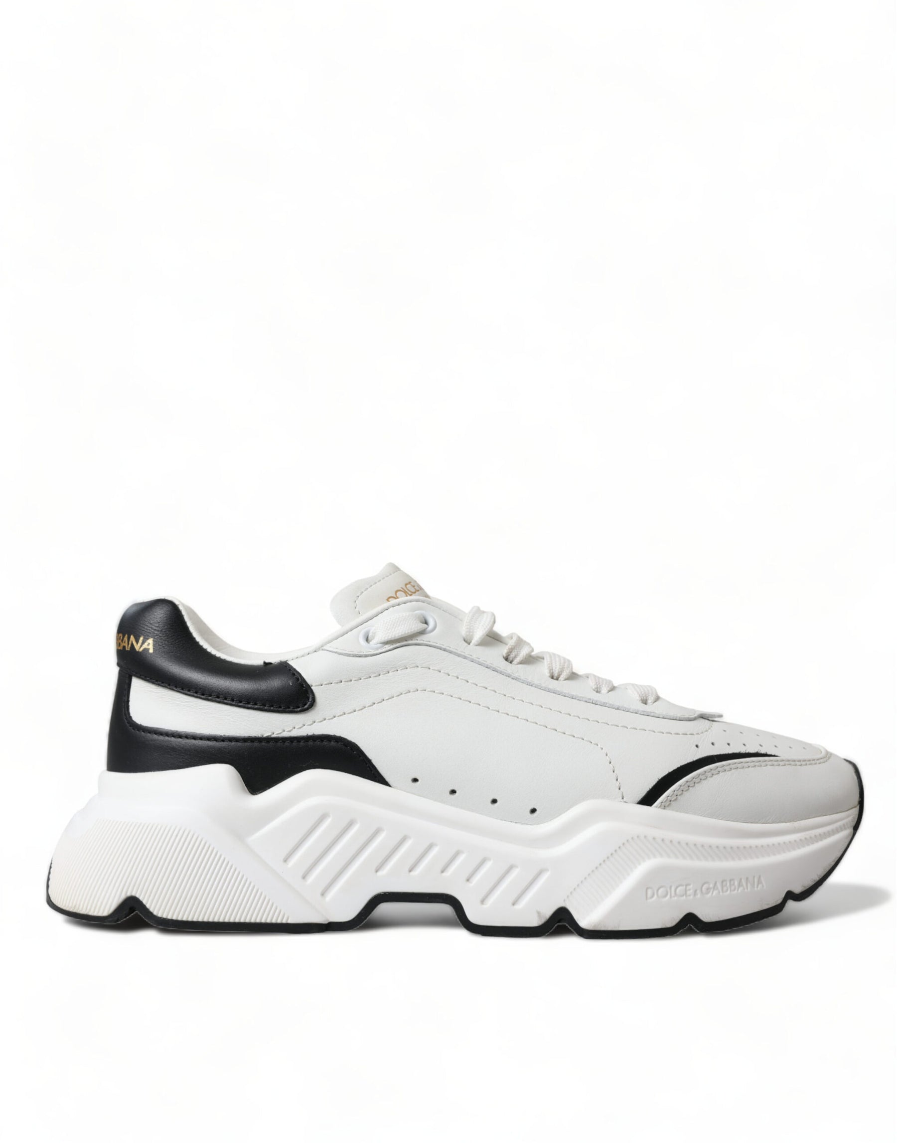 Dolce & Gabbana White Black Low Top Daymaster Sneakers Shoes | Regal Royce