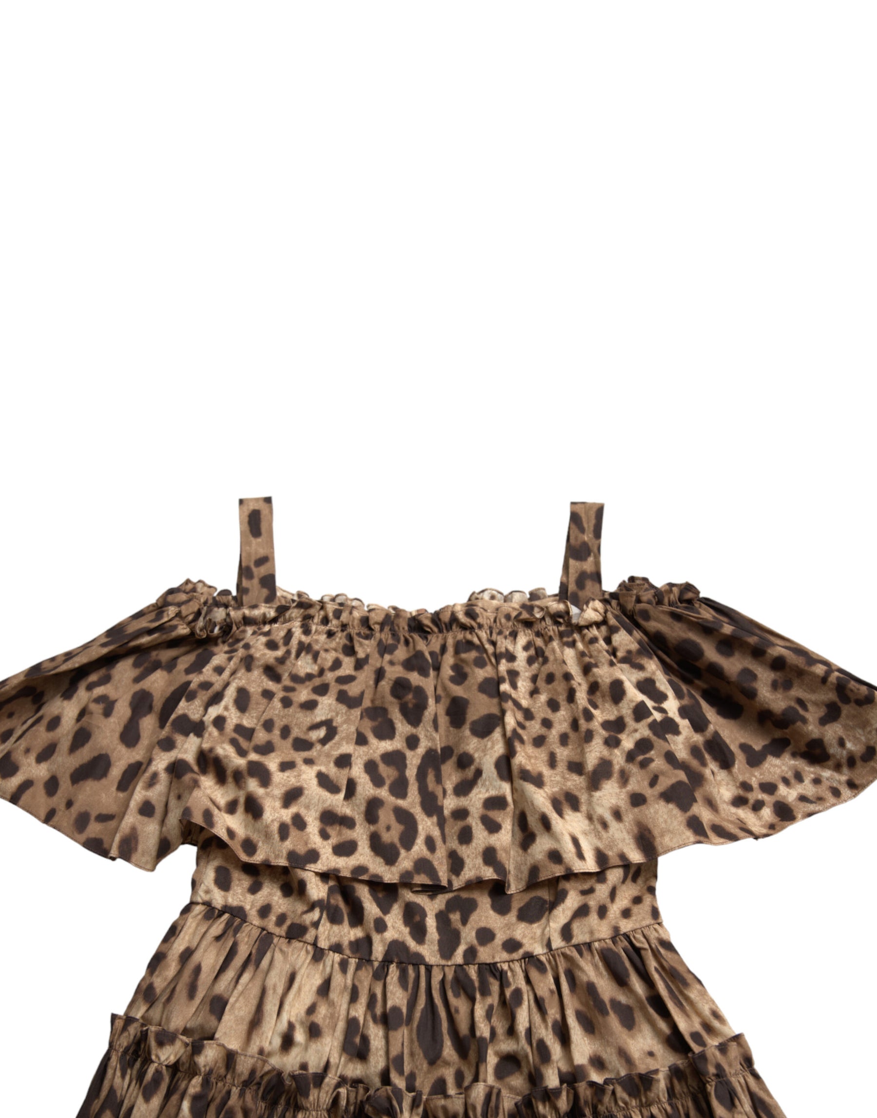 Dolce & Gabbana Brown Leopard Print Sleeveless A-line Dress | Regal Royce