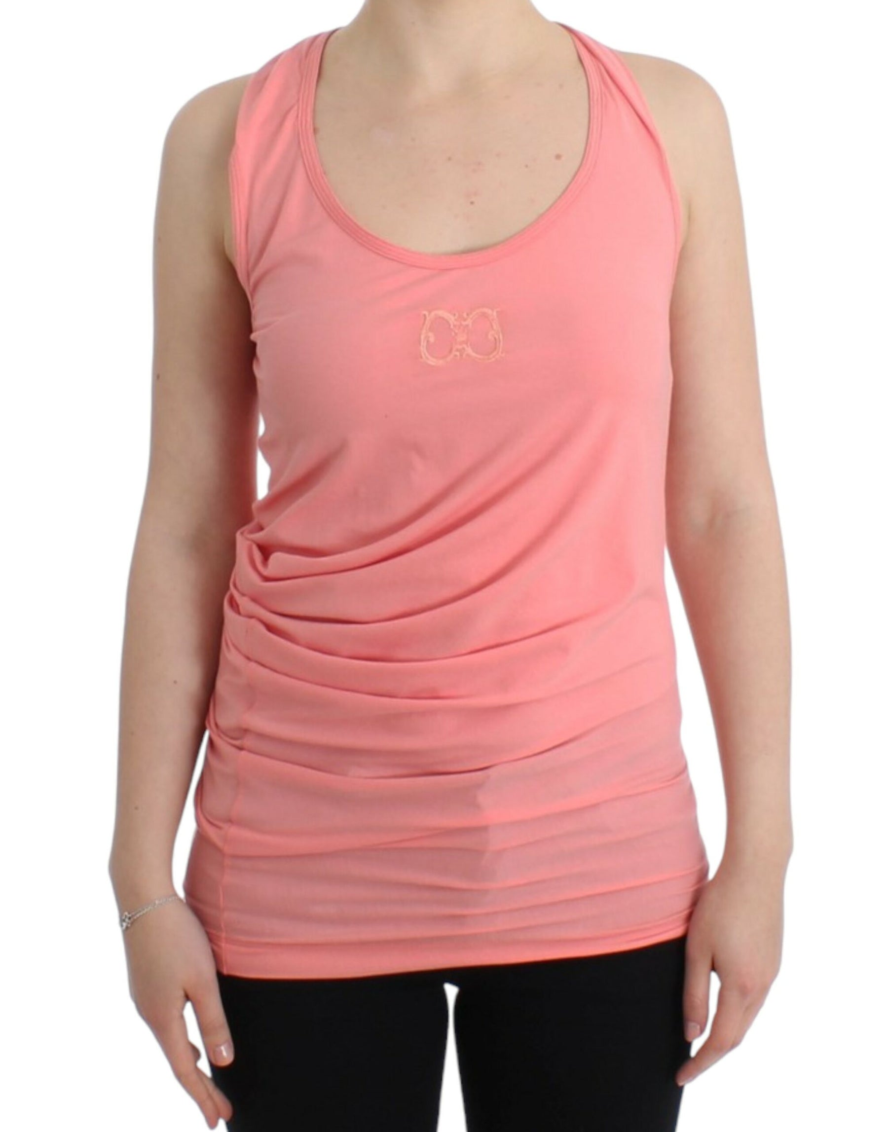 Cavalli Pink cotton tank top | Regal Royce