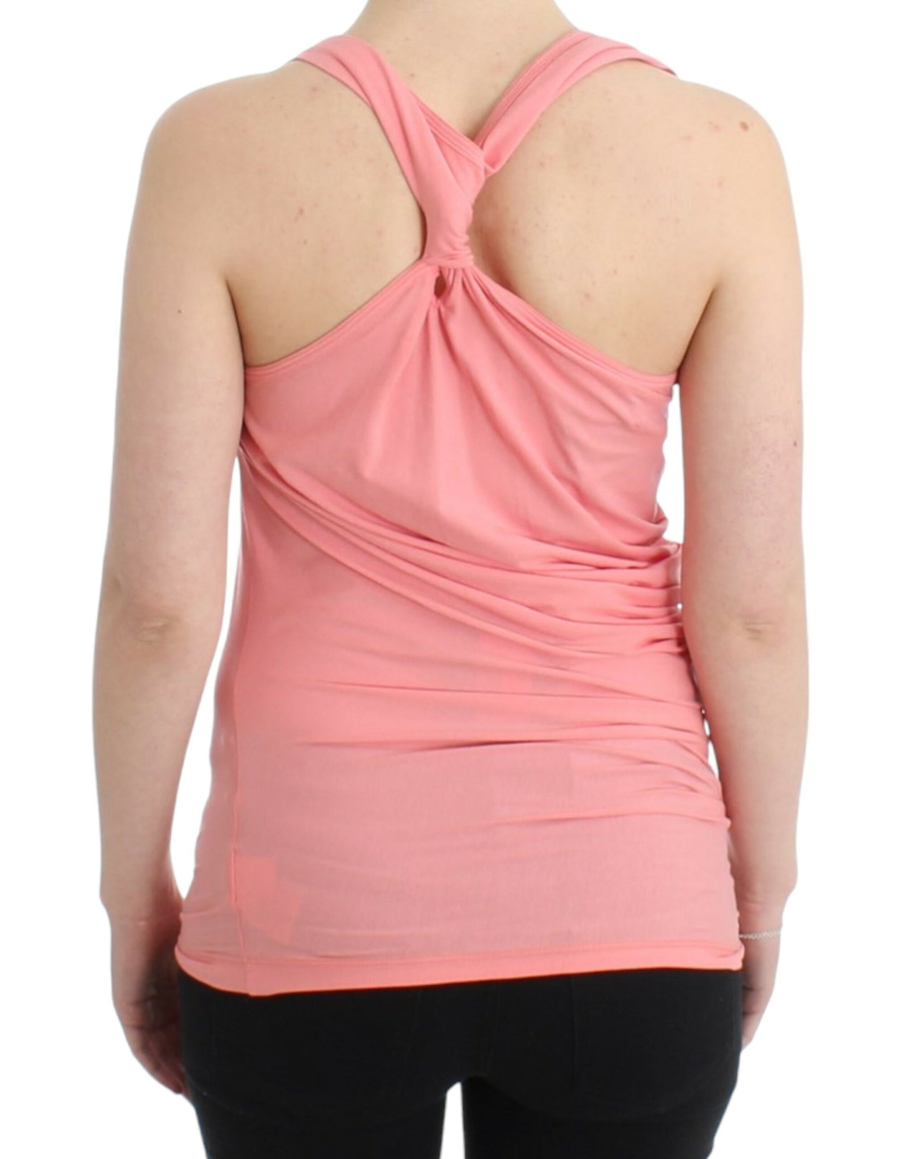 Cavalli Pink cotton tank top | Regal Royce