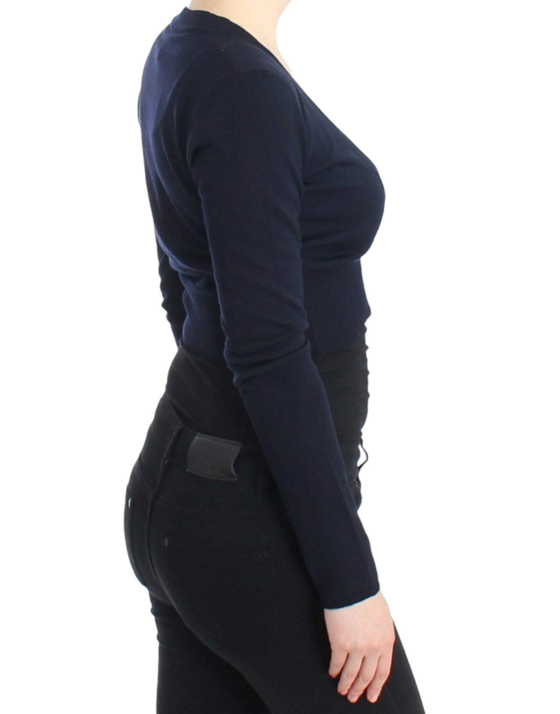 Cavalli Blue cropped wool cardigan | Regal Royce