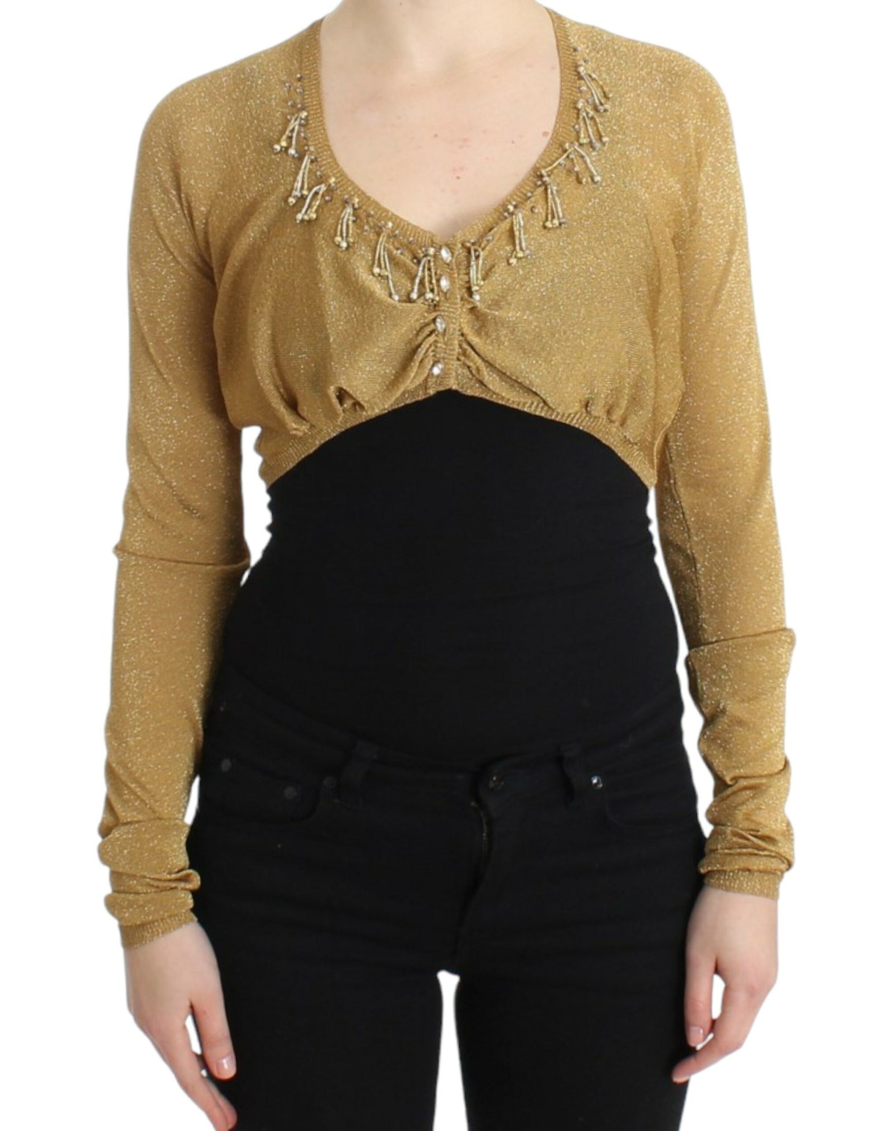 Cavalli Gold embellished gold shrug | Regal Royce