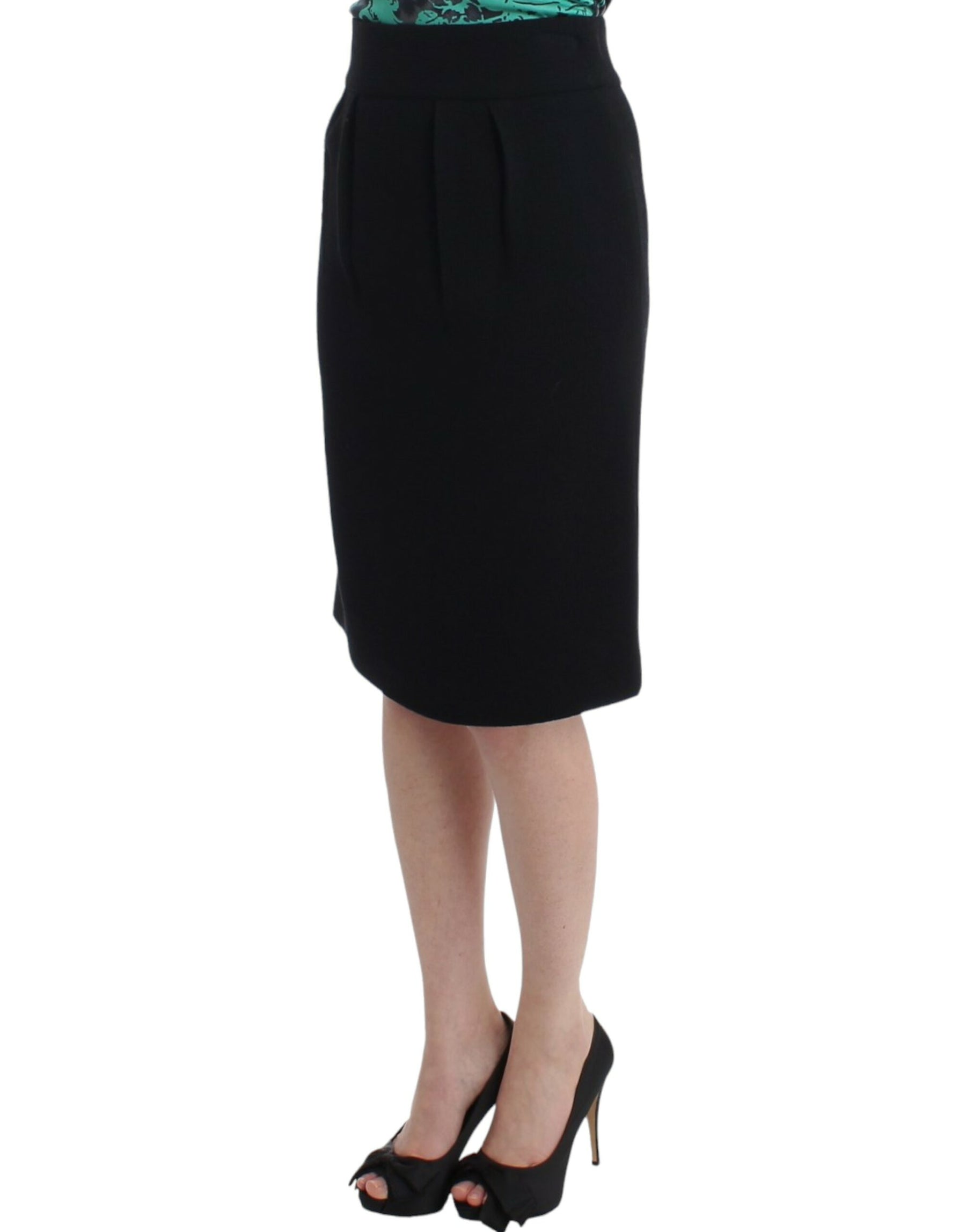 Cavalli Black wool pencil skirt | Regal Royce
