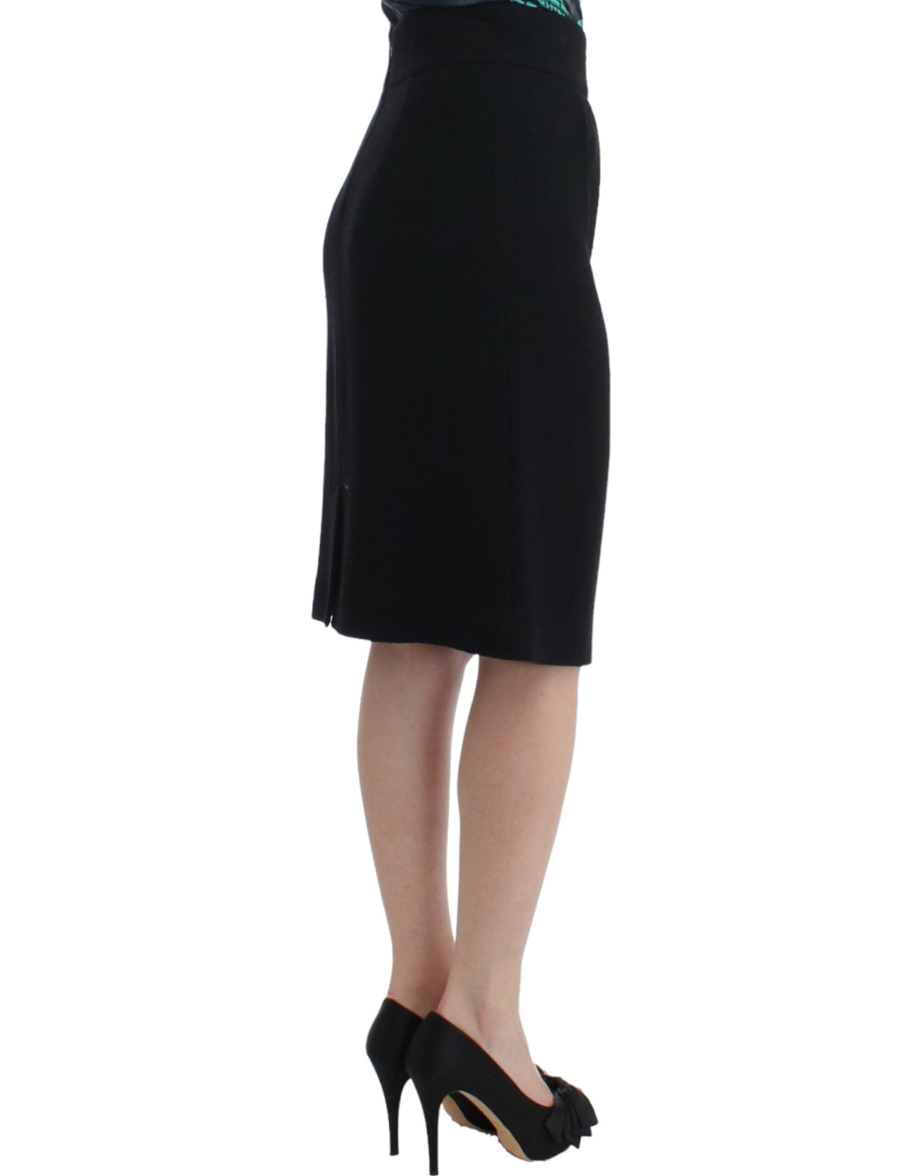 Cavalli Black wool pencil skirt | Regal Royce