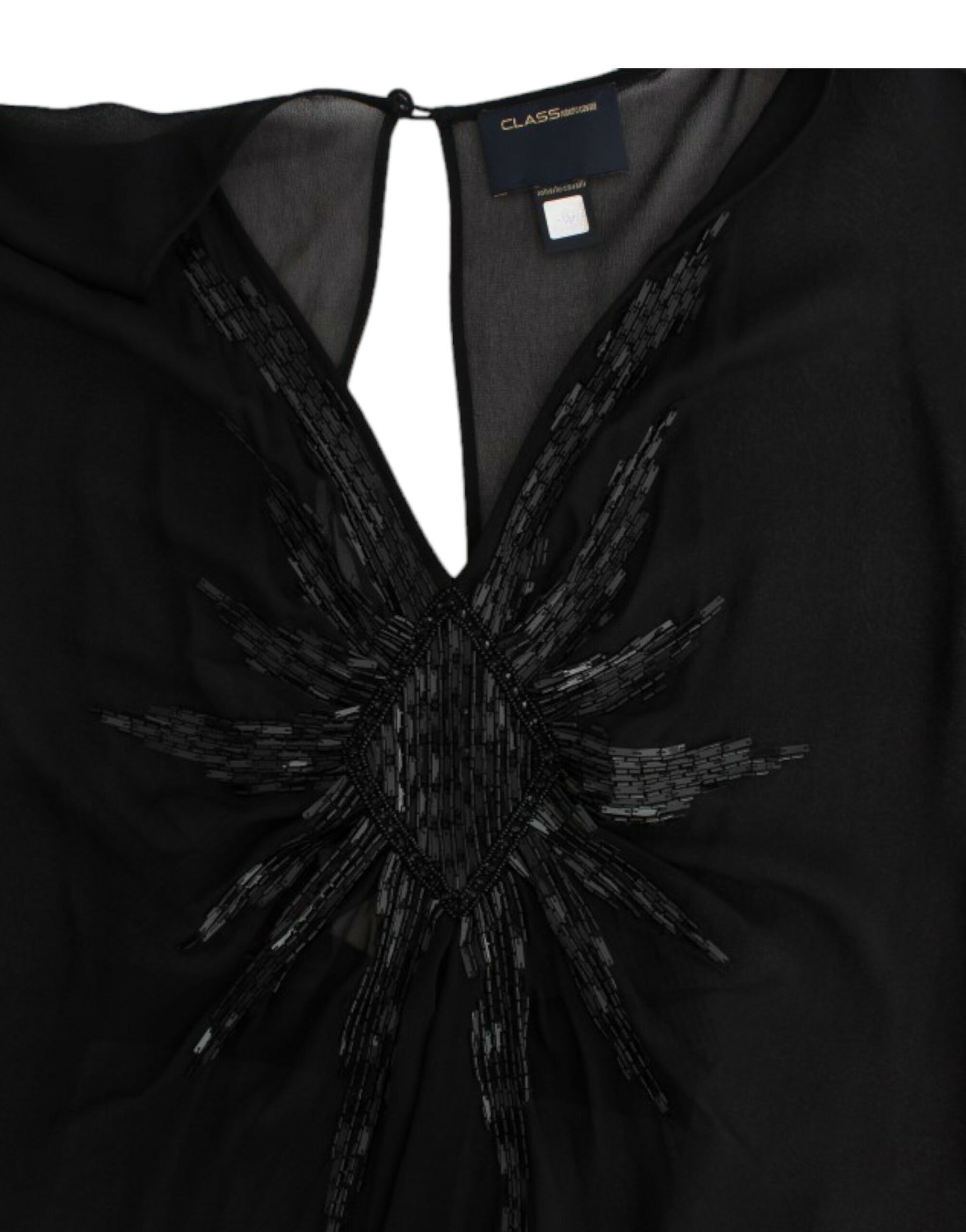 Cavalli Black long sleeve silk dress | Regal Royce