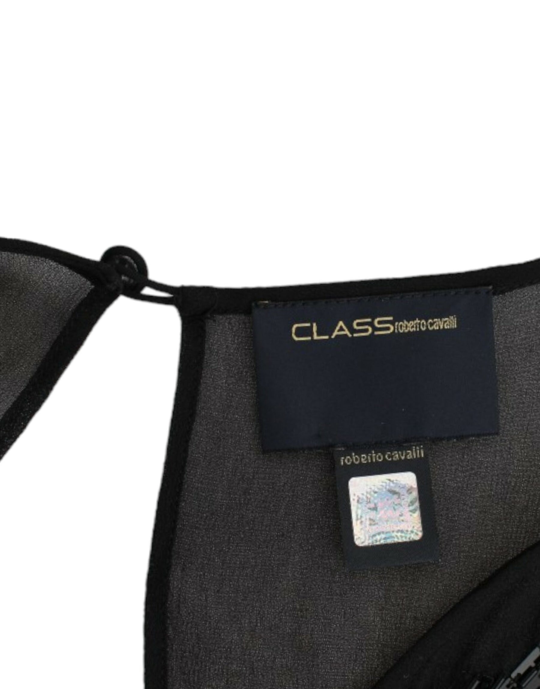 Cavalli Black long sleeve silk dress | Regal Royce