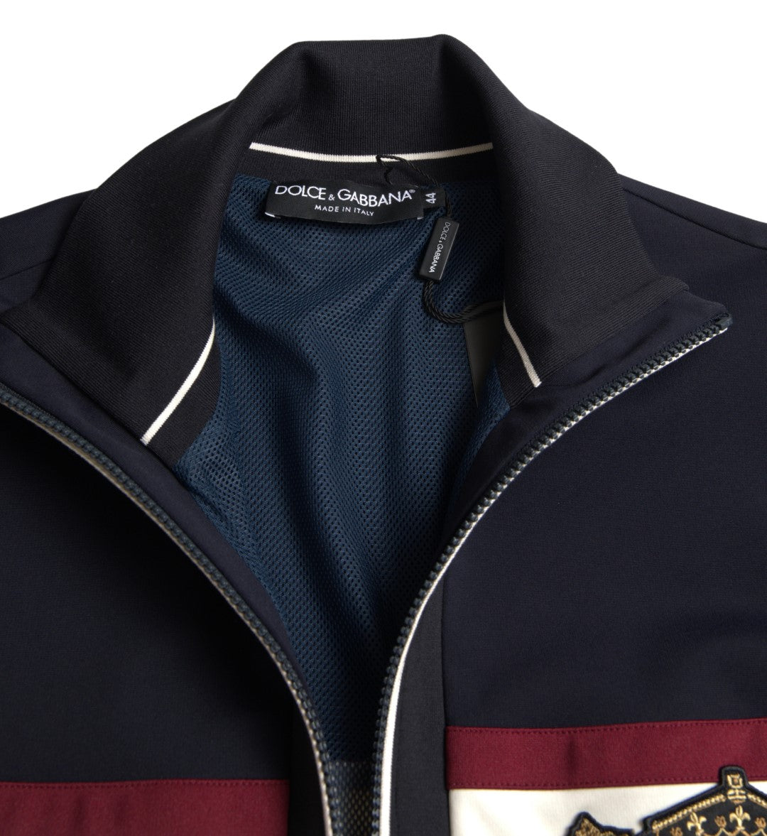 Dolce & Gabbana Blue Cardigan Heraldic Full Zip Sweater | Regal Royce