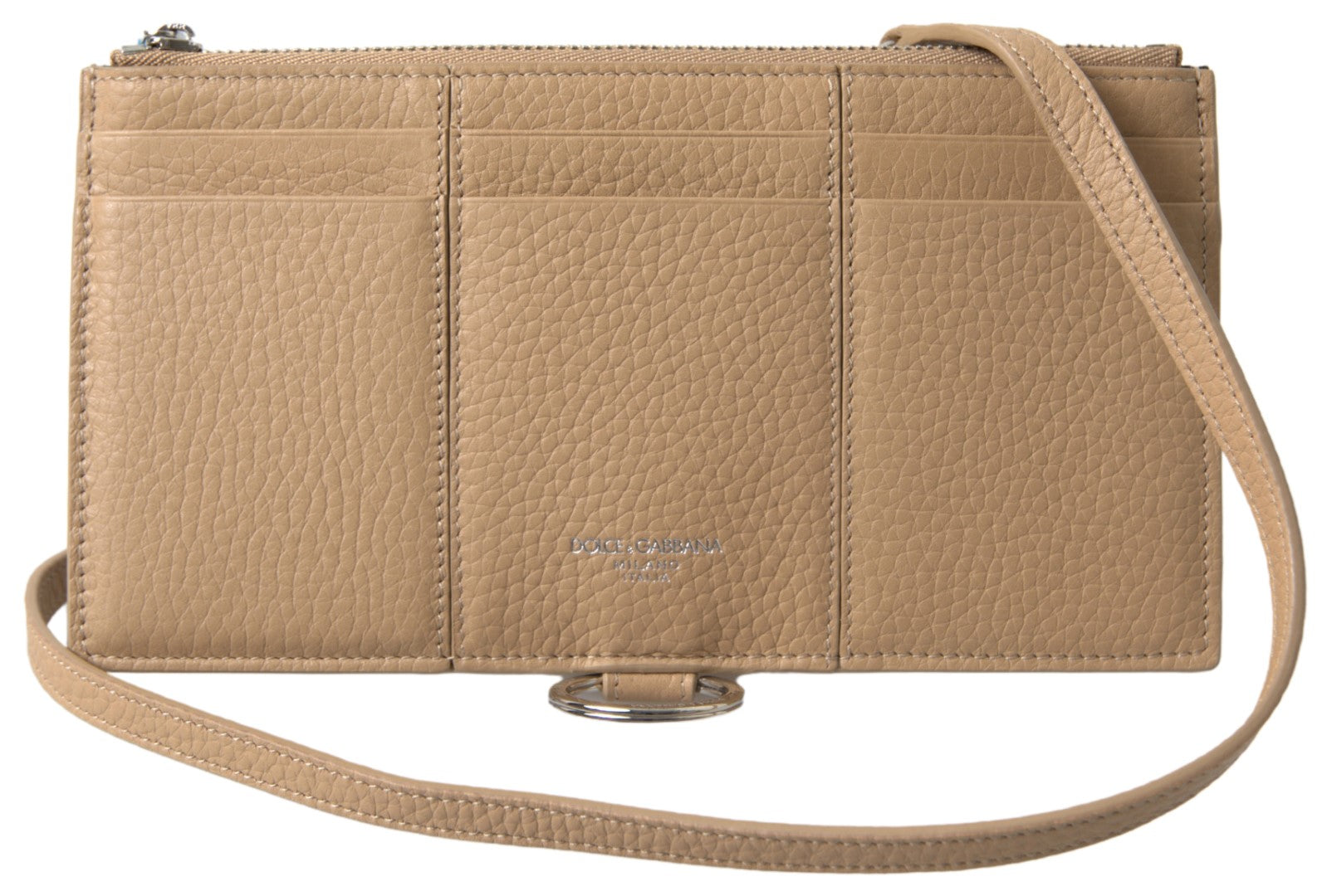 Dolce & Gabbana Beige Leather Shoulder Cardholder Shoulder Strap Wallet | Regal Royce