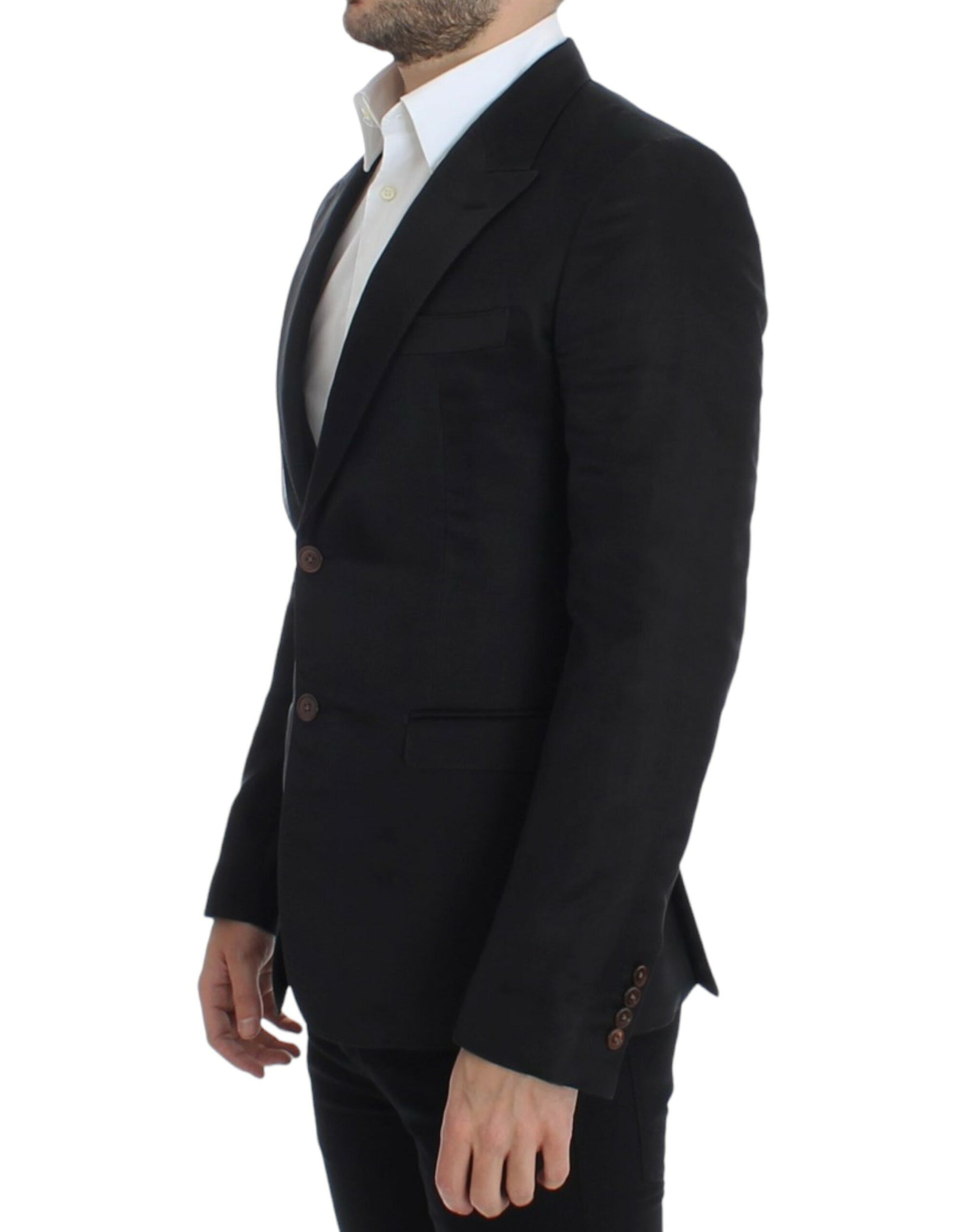 Dolce & Gabbana Black silk slim fit blazer | Regal Royce