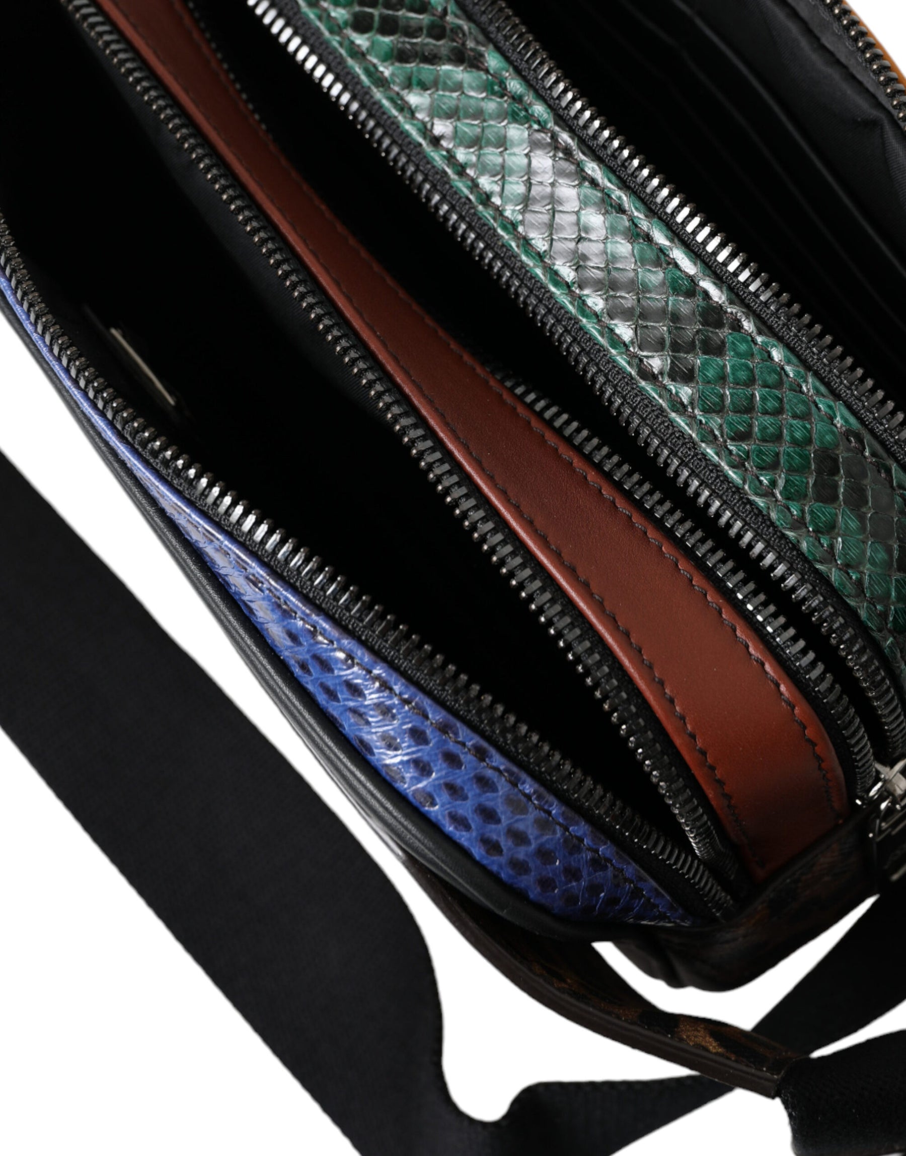 Dolce & Gabbana Black Exotic Leather Logo Belt Waist Fanny Pack Bag | Regal Royce