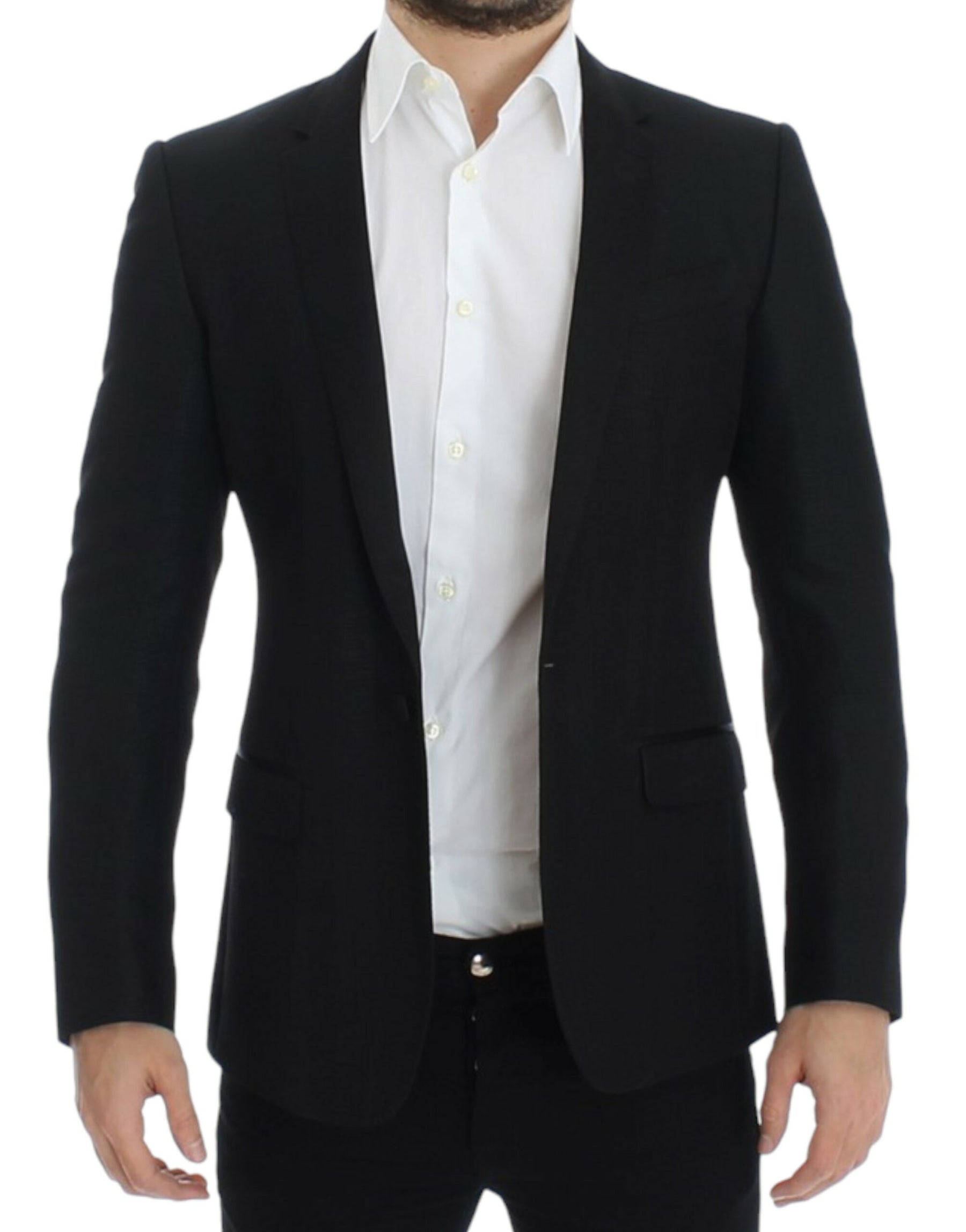 Dolce & Gabbana Black wool MARTINI slim blazer | Regal Royce
