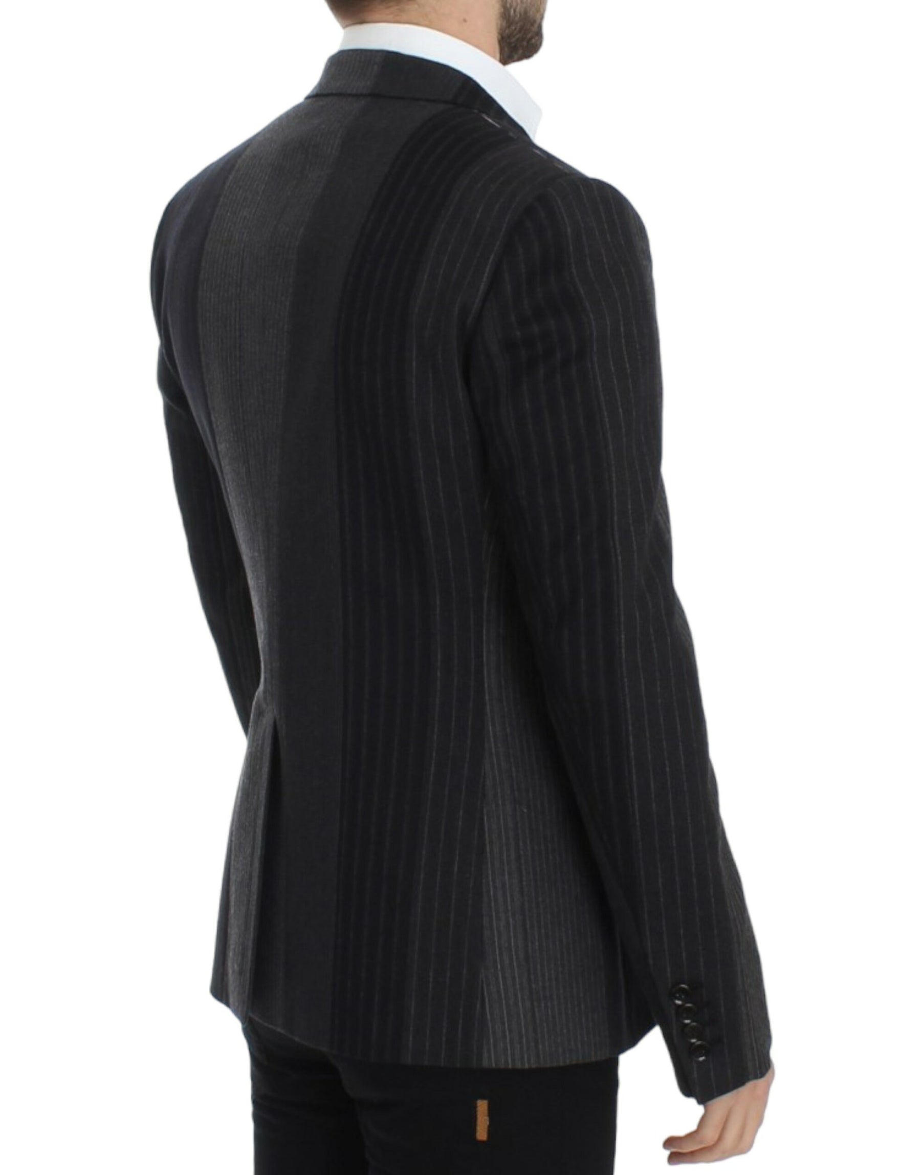 Dolce & Gabbana Gray striped wool stretch blazer | Regal Royce