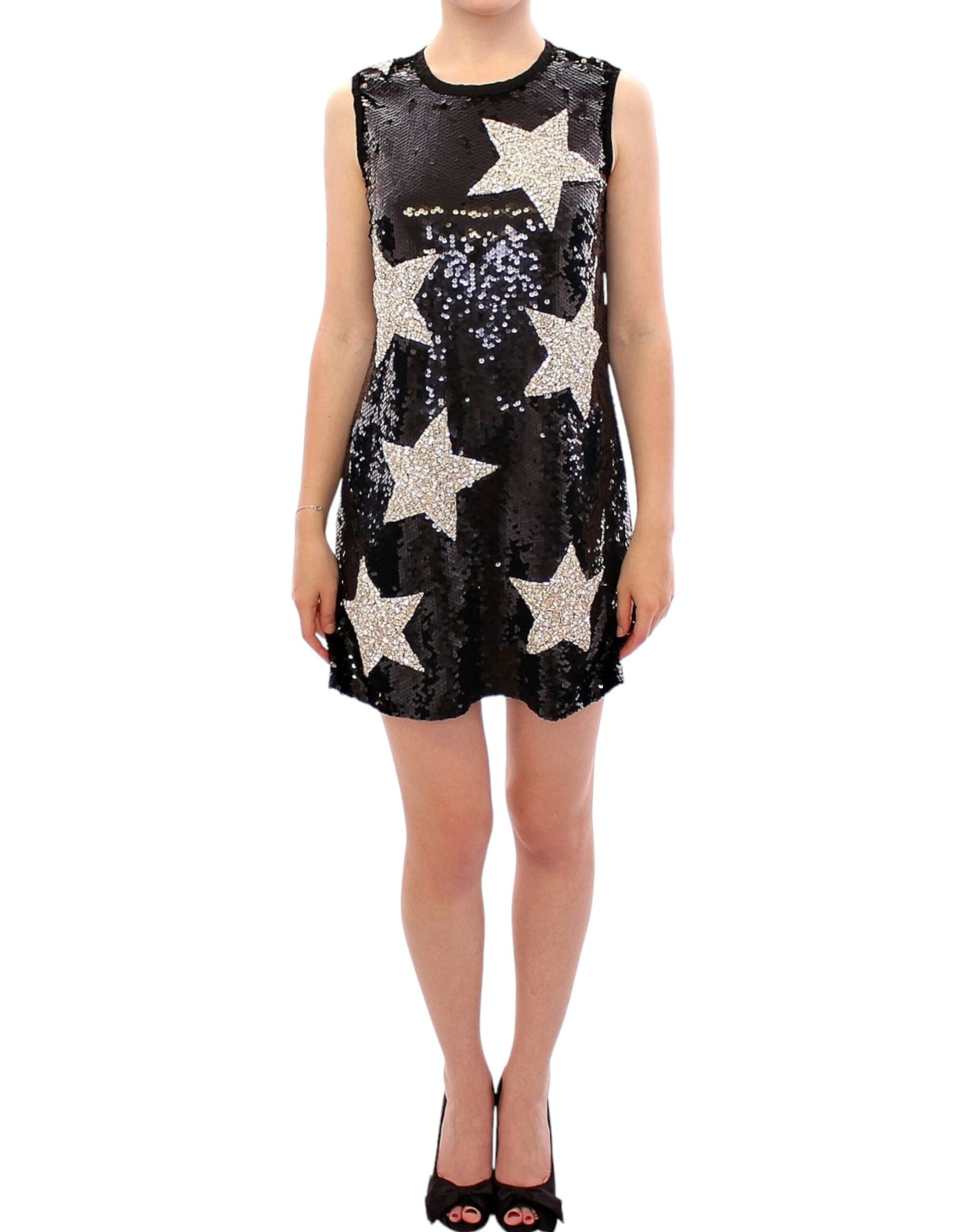 Dolce & Gabbana Masterpiece black crystal swarovski stars sheath dress | Regal Royce