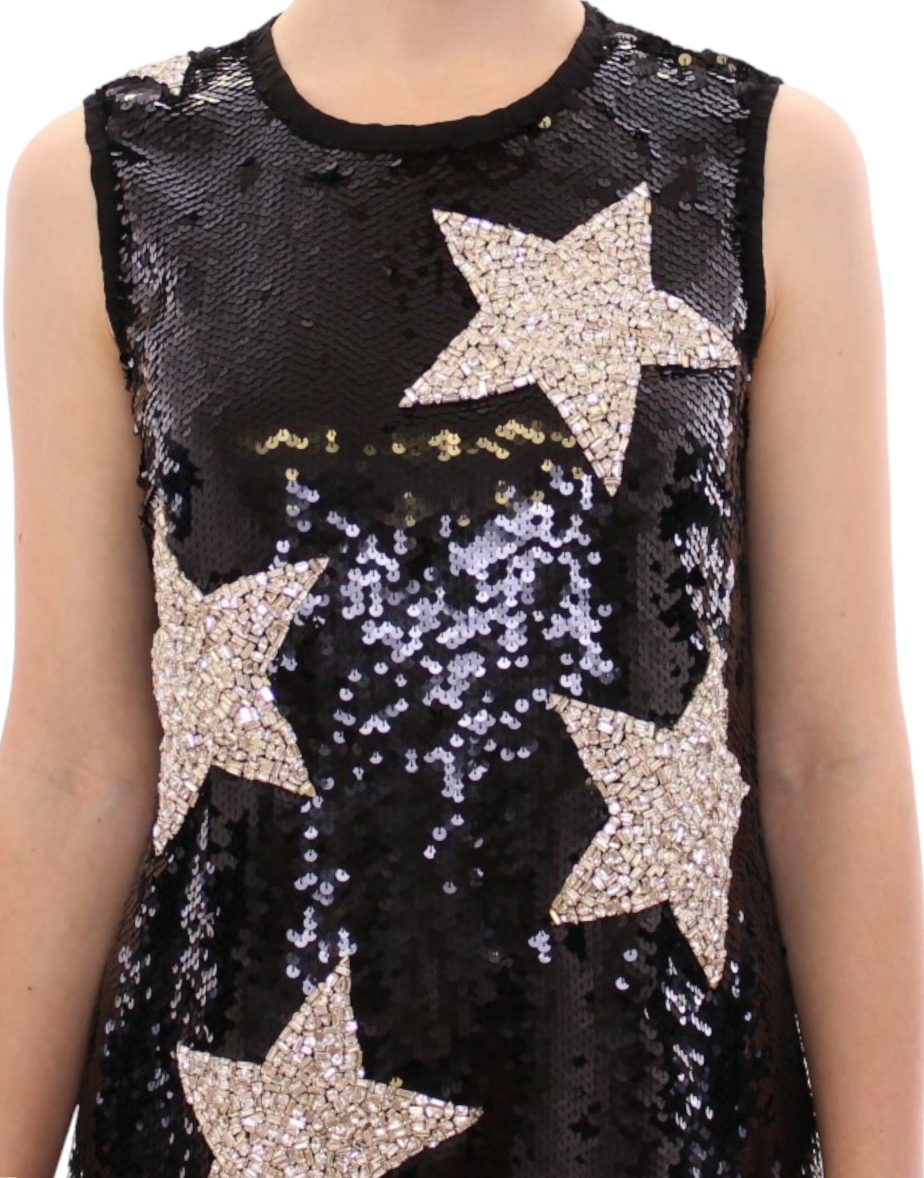 Dolce & Gabbana Masterpiece black crystal swarovski stars sheath dress | Regal Royce