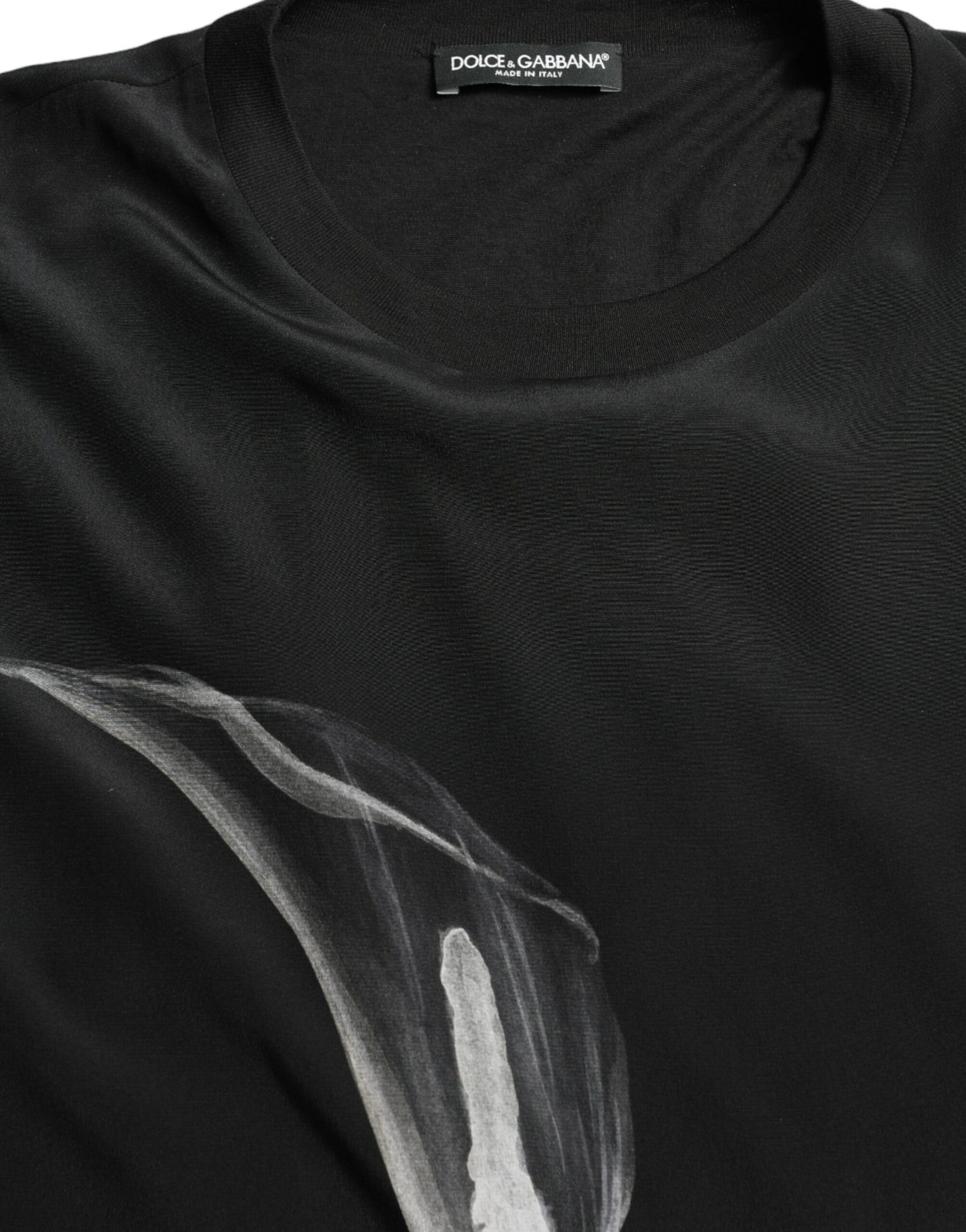 Dolce & Gabbana Black Floral Print Crewneck Pullover Sweater | Regal Royce