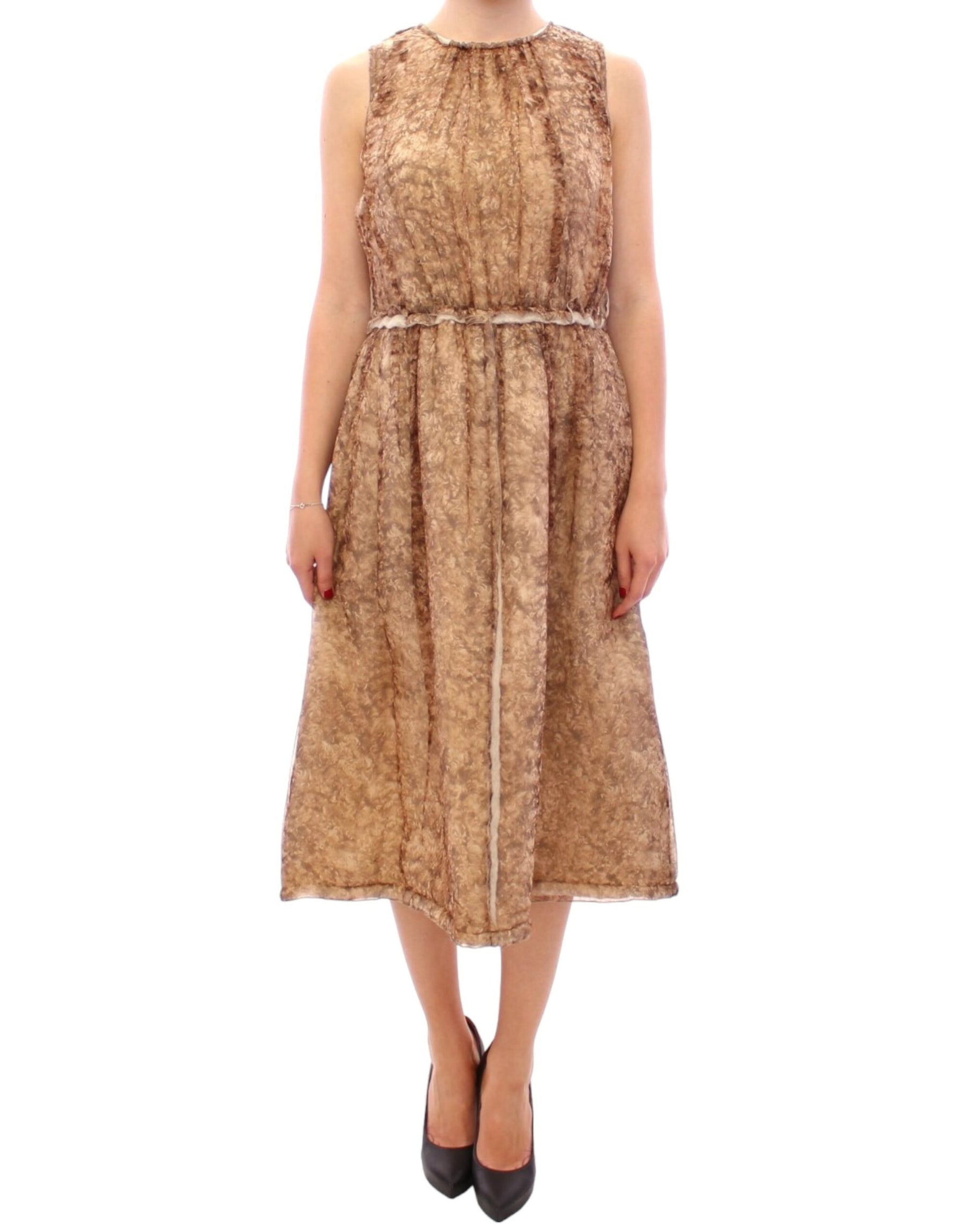 Dolce & Gabbana Brown sleeveless silk dress | Regal Royce